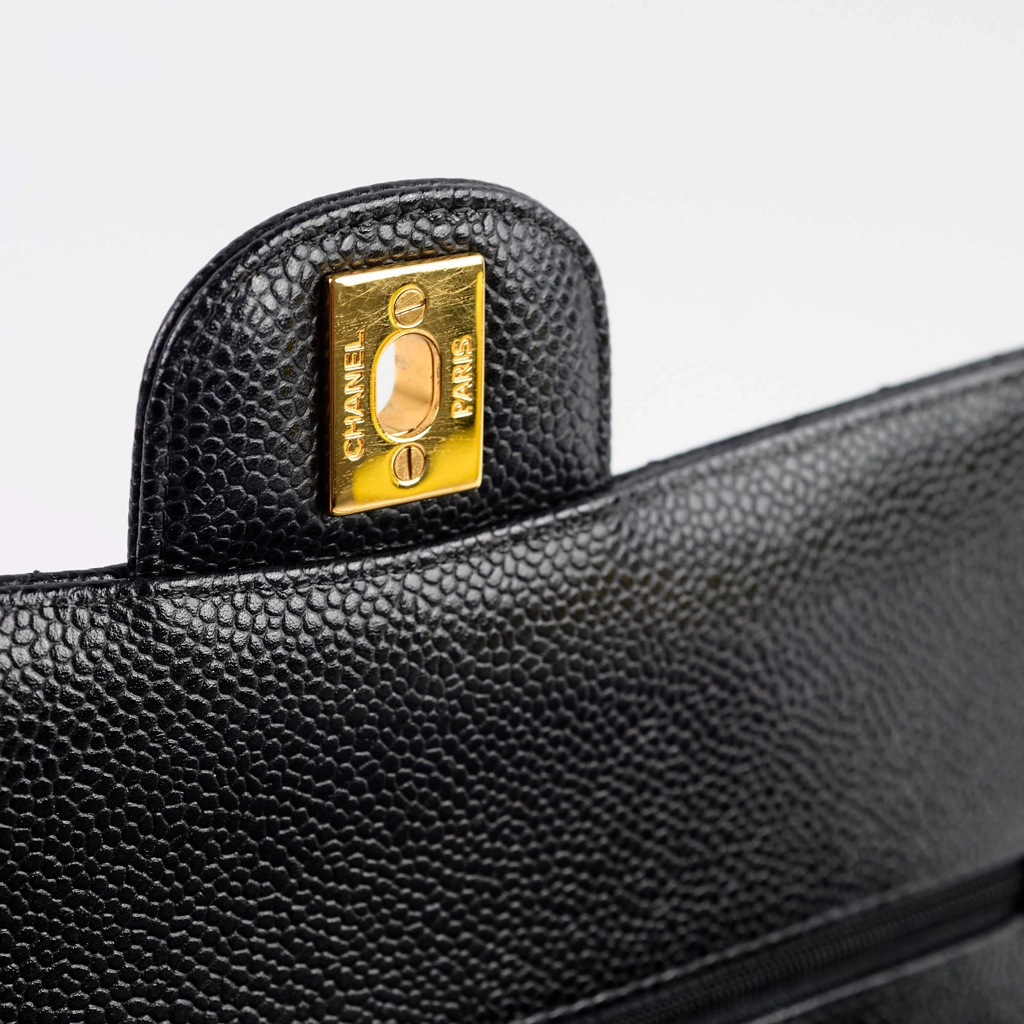 Chanel Medium/Large Caviar Double Classic Flap Black