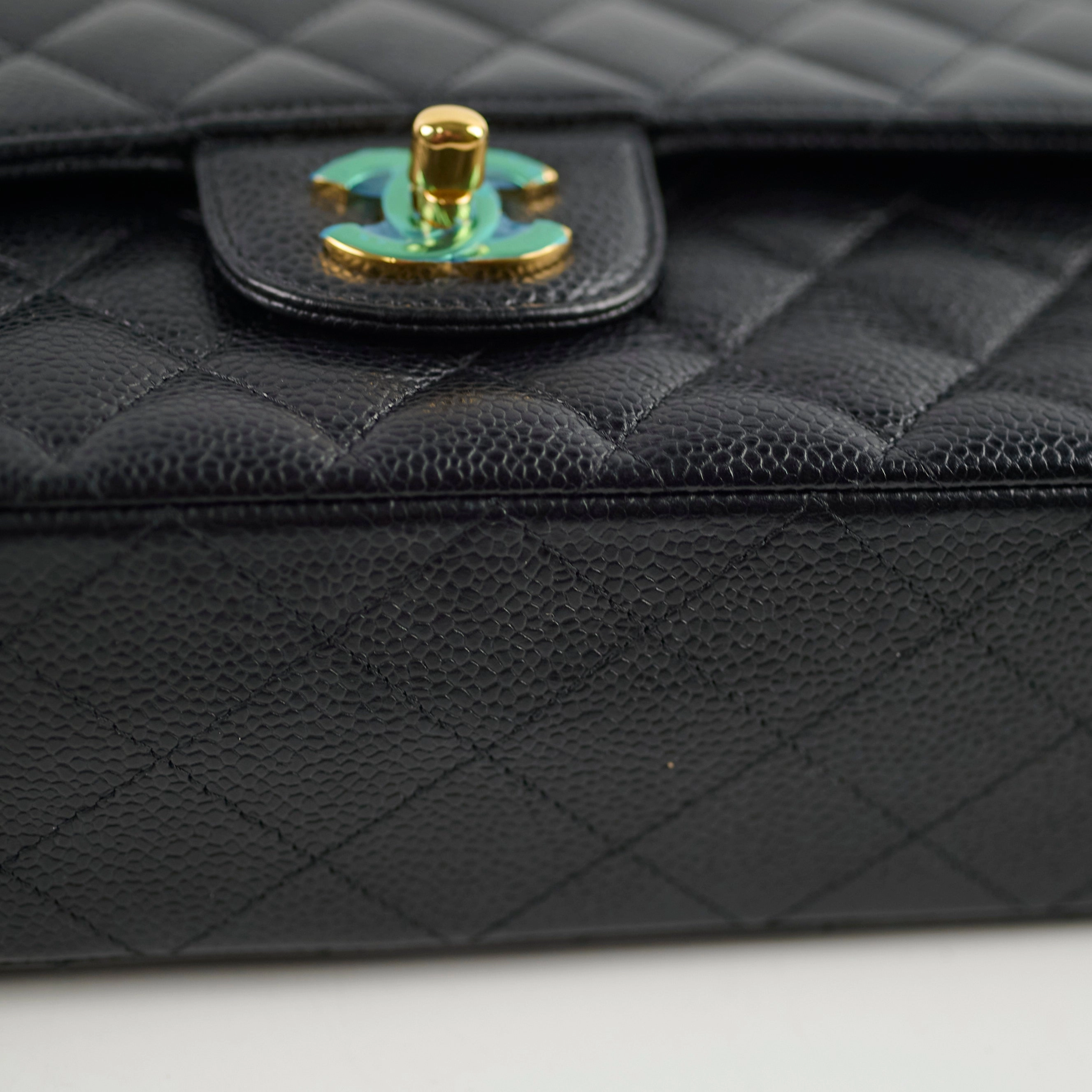 Chanel Medium/Large Caviar Double Classic Flap Black