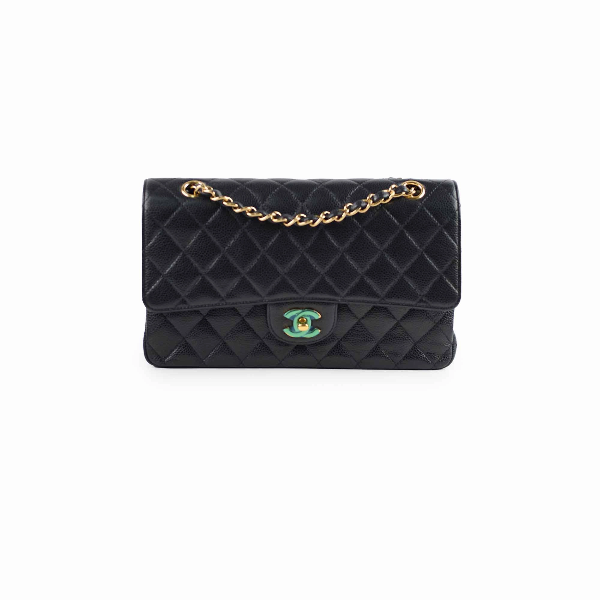 Chanel Medium/Large Caviar Double Classic Flap Black