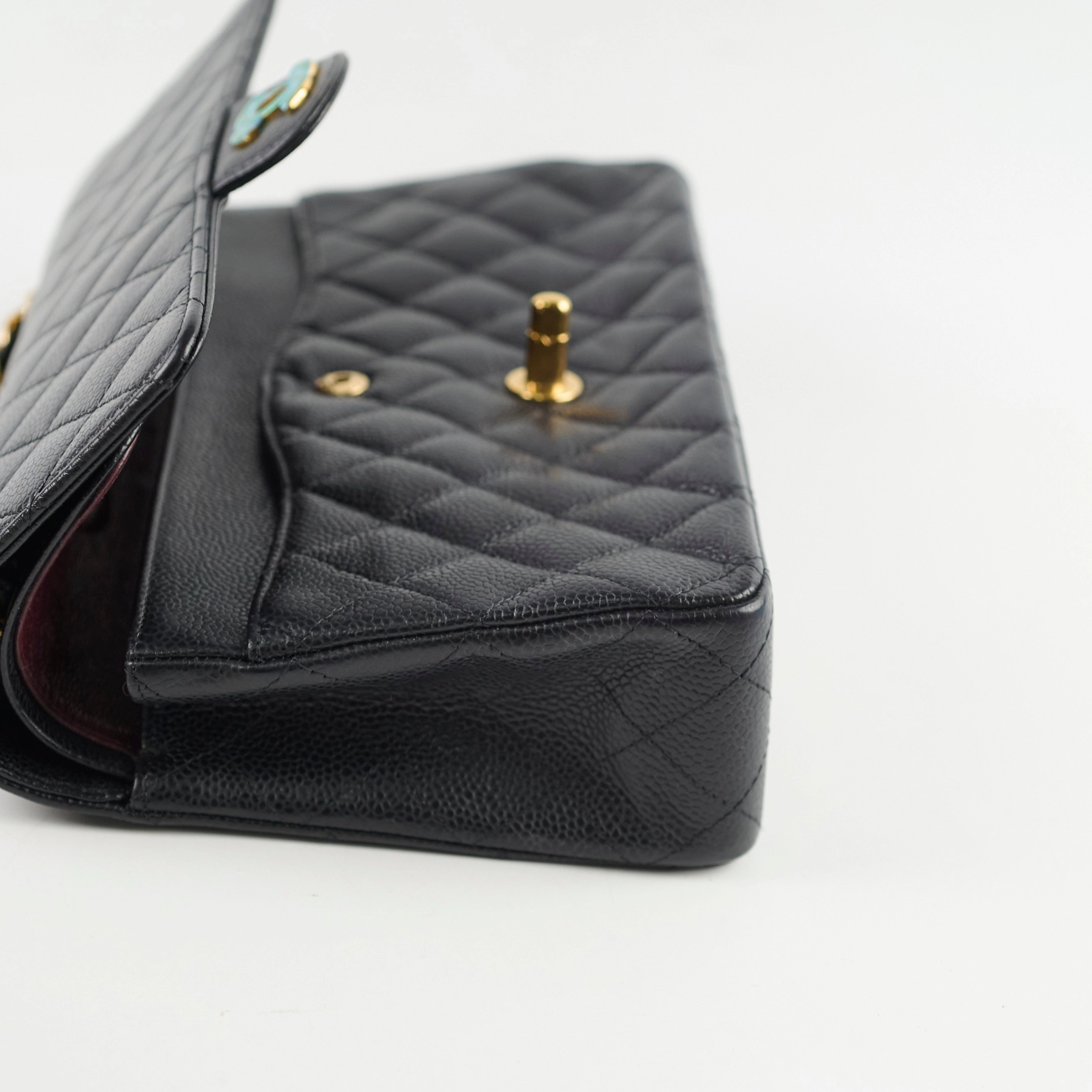 Chanel Medium/Large Caviar Double Classic Flap Black