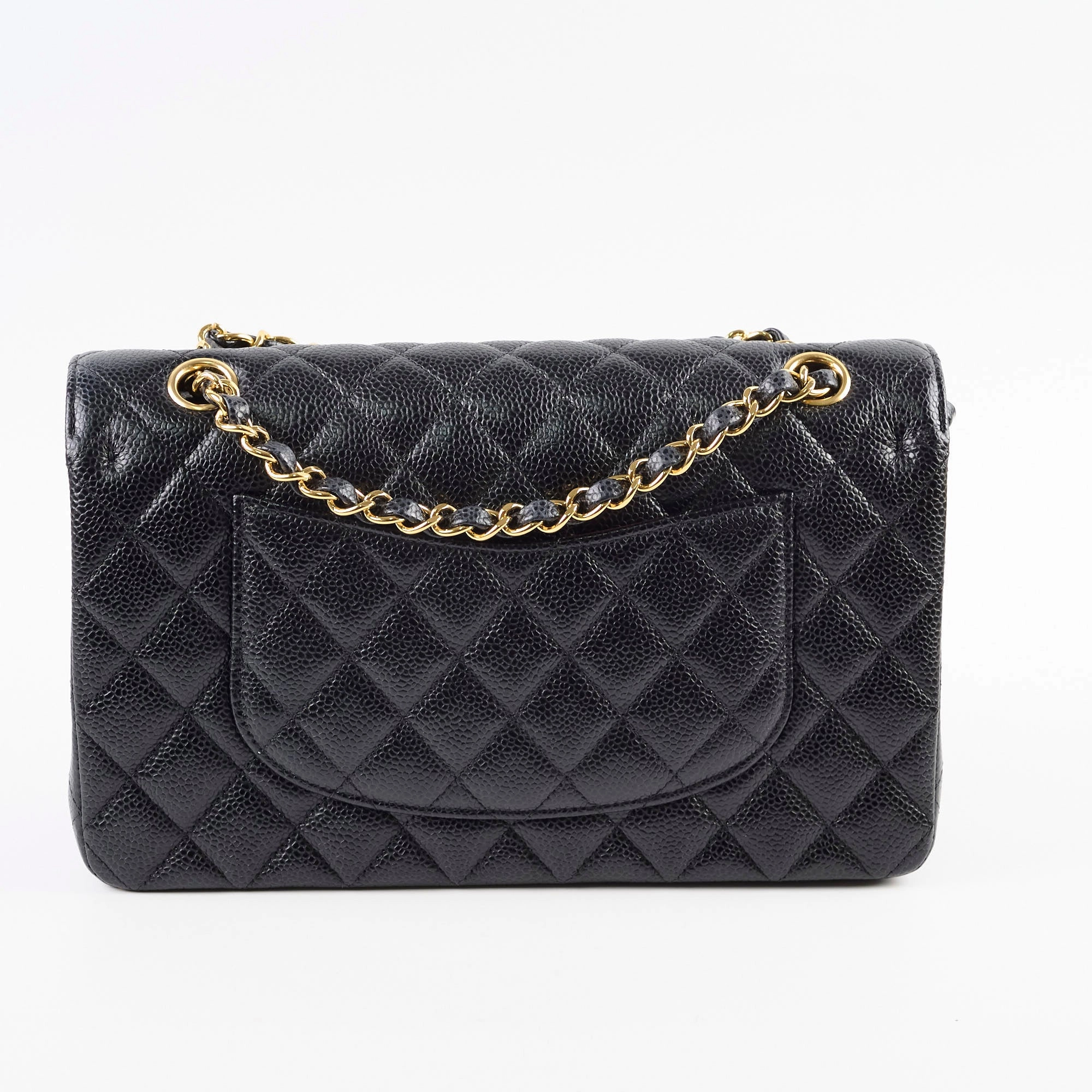 Chanel Medium/Large Caviar Double Classic Flap Black