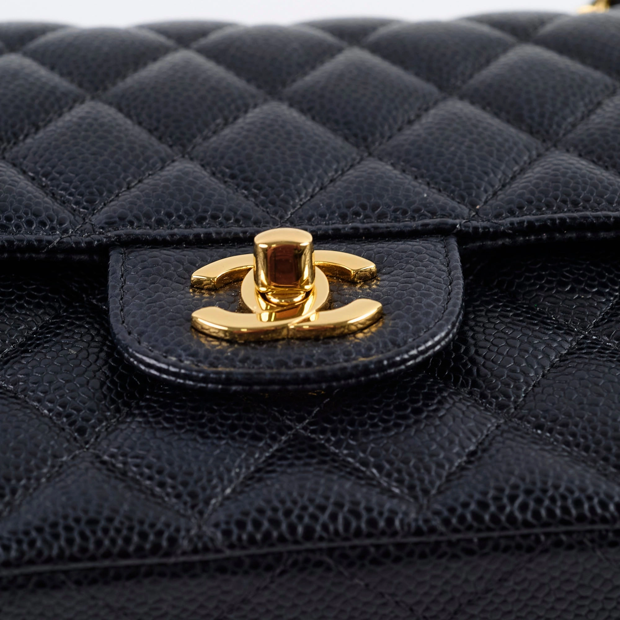 Chanel Medium/Large Caviar Double Classic Flap Black