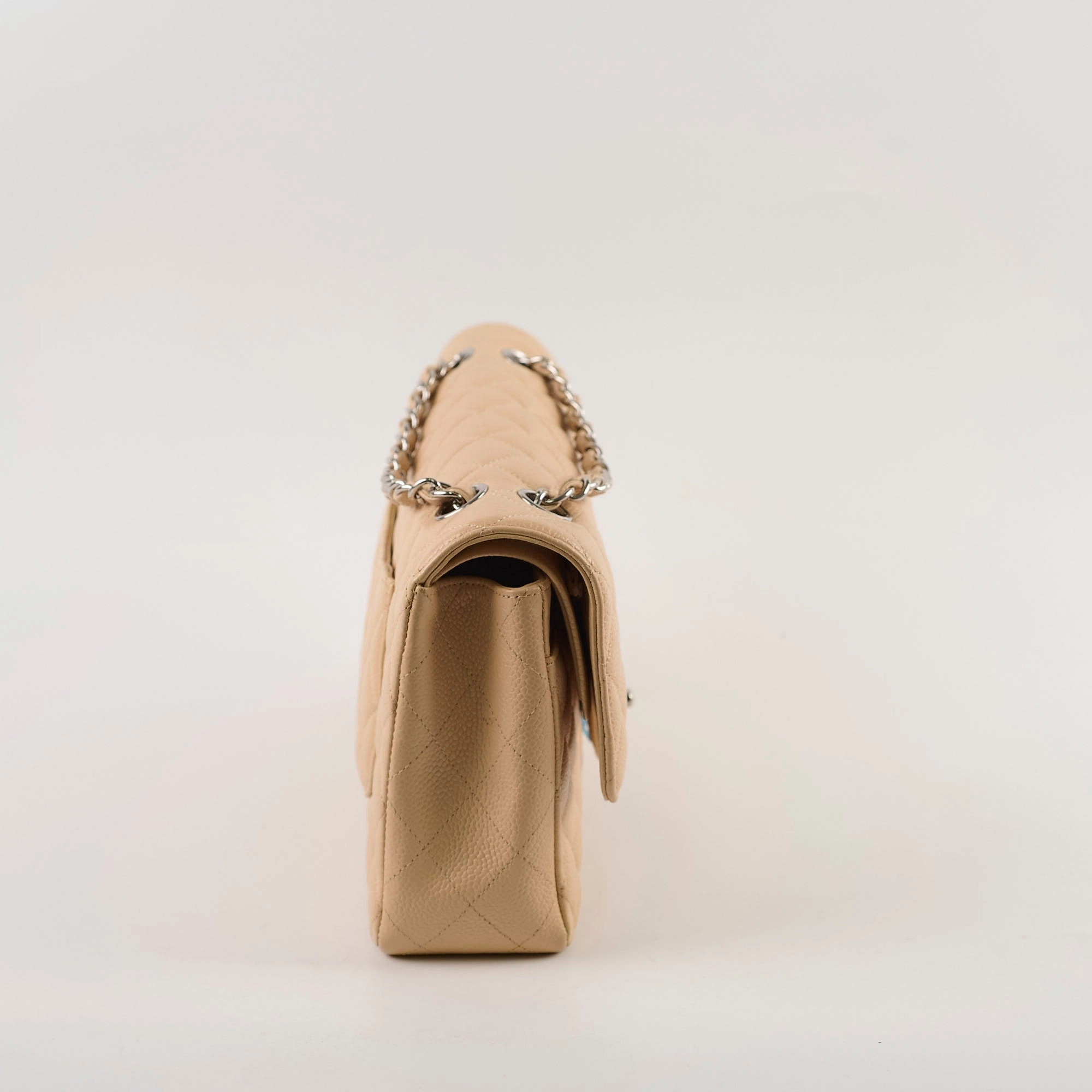 Chanel Medium/Large Double Classic Flap Beige