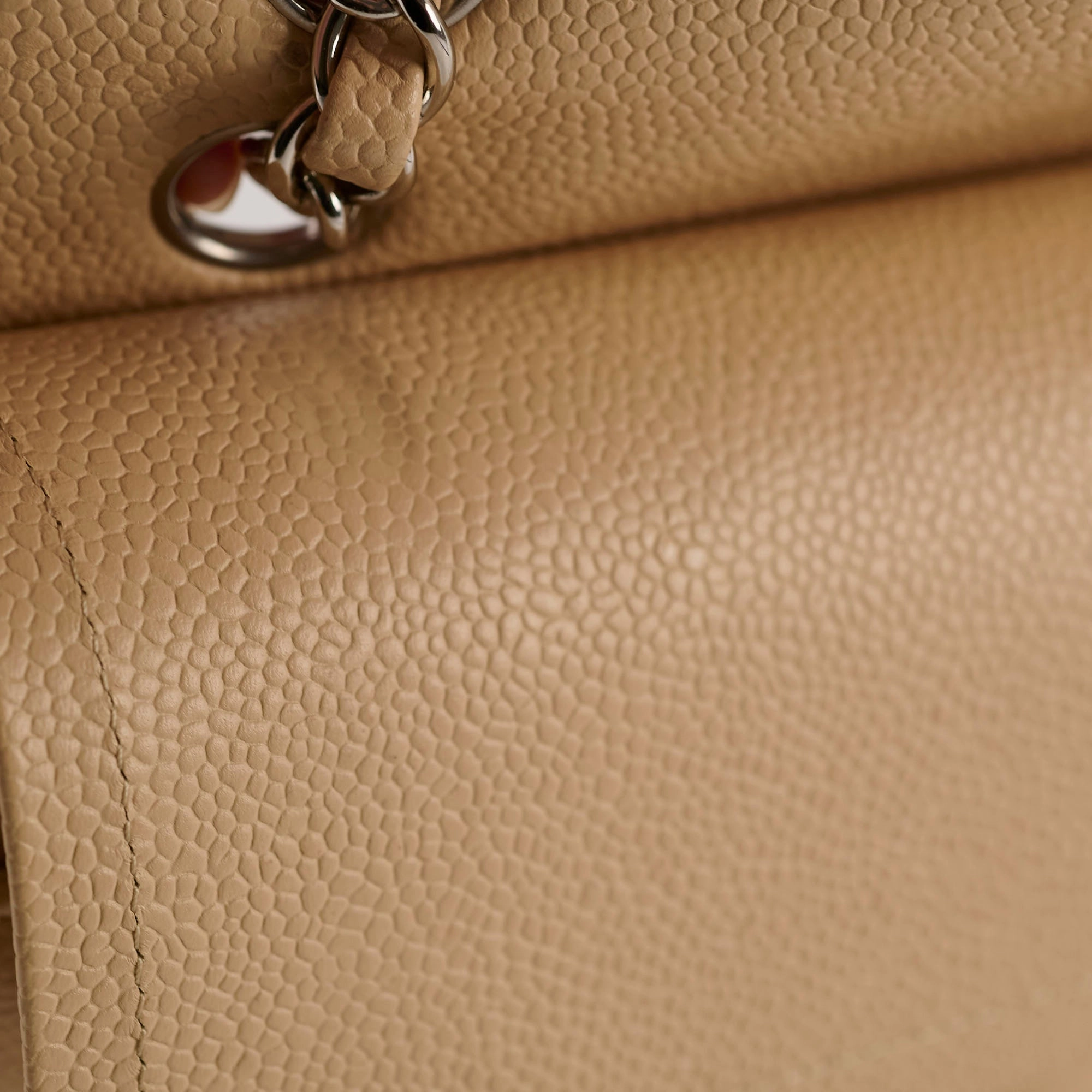 Chanel Medium/Large Double Classic Flap Beige