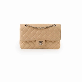 Chanel Medium/Large Double Classic Flap Beige