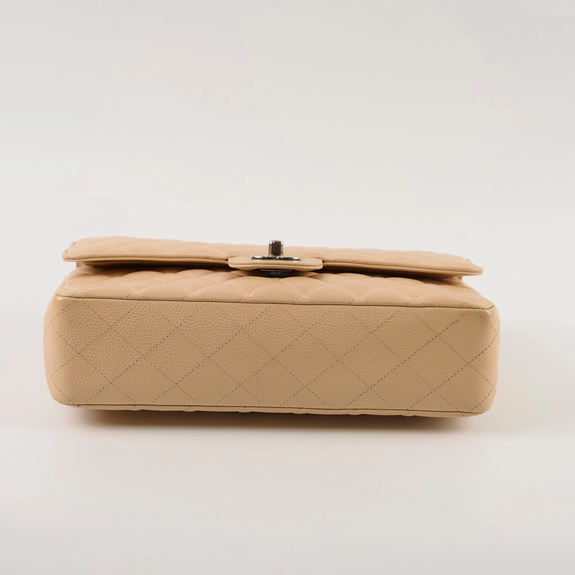 Chanel Medium/Large Double Classic Flap Beige