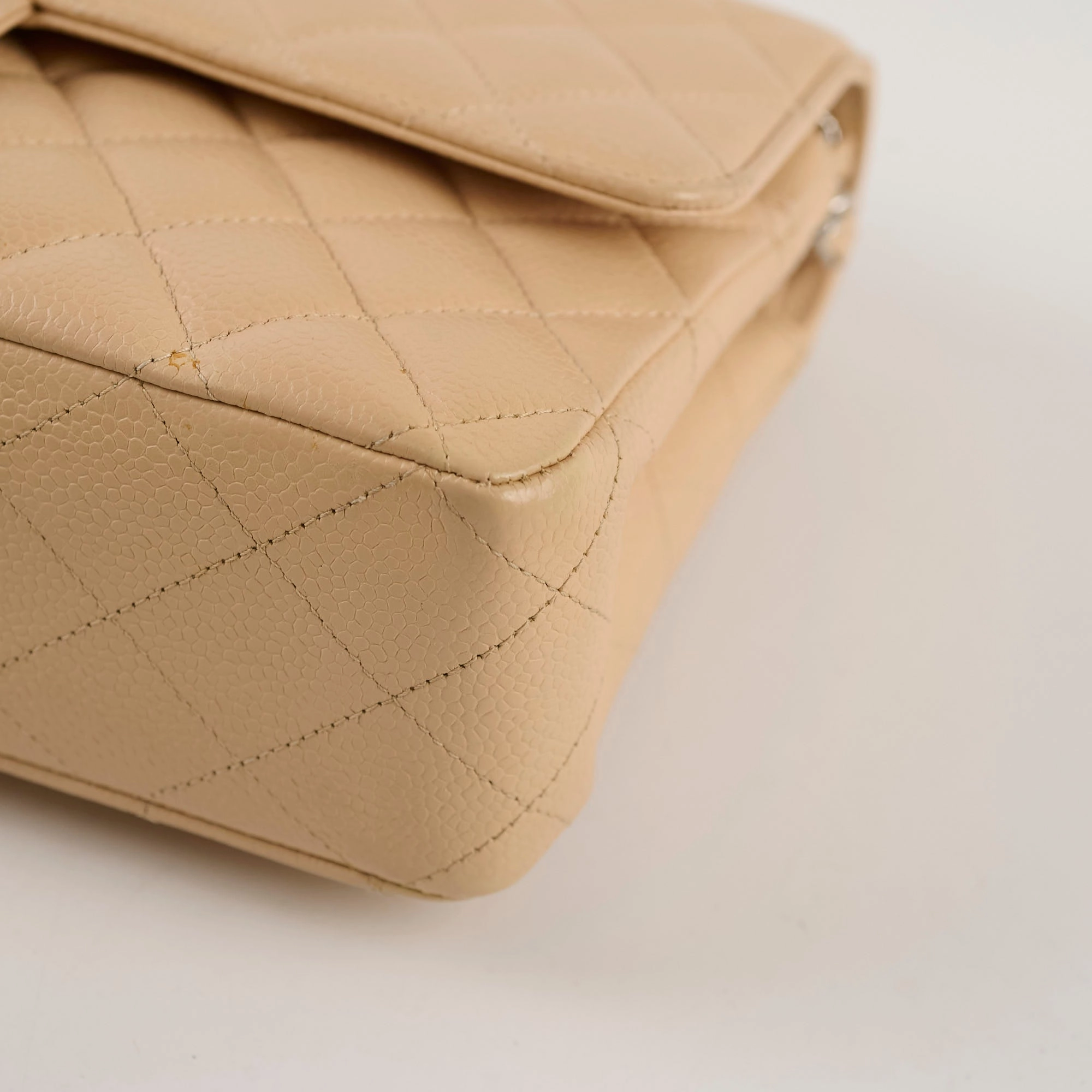 Chanel Medium/Large Double Classic Flap Beige