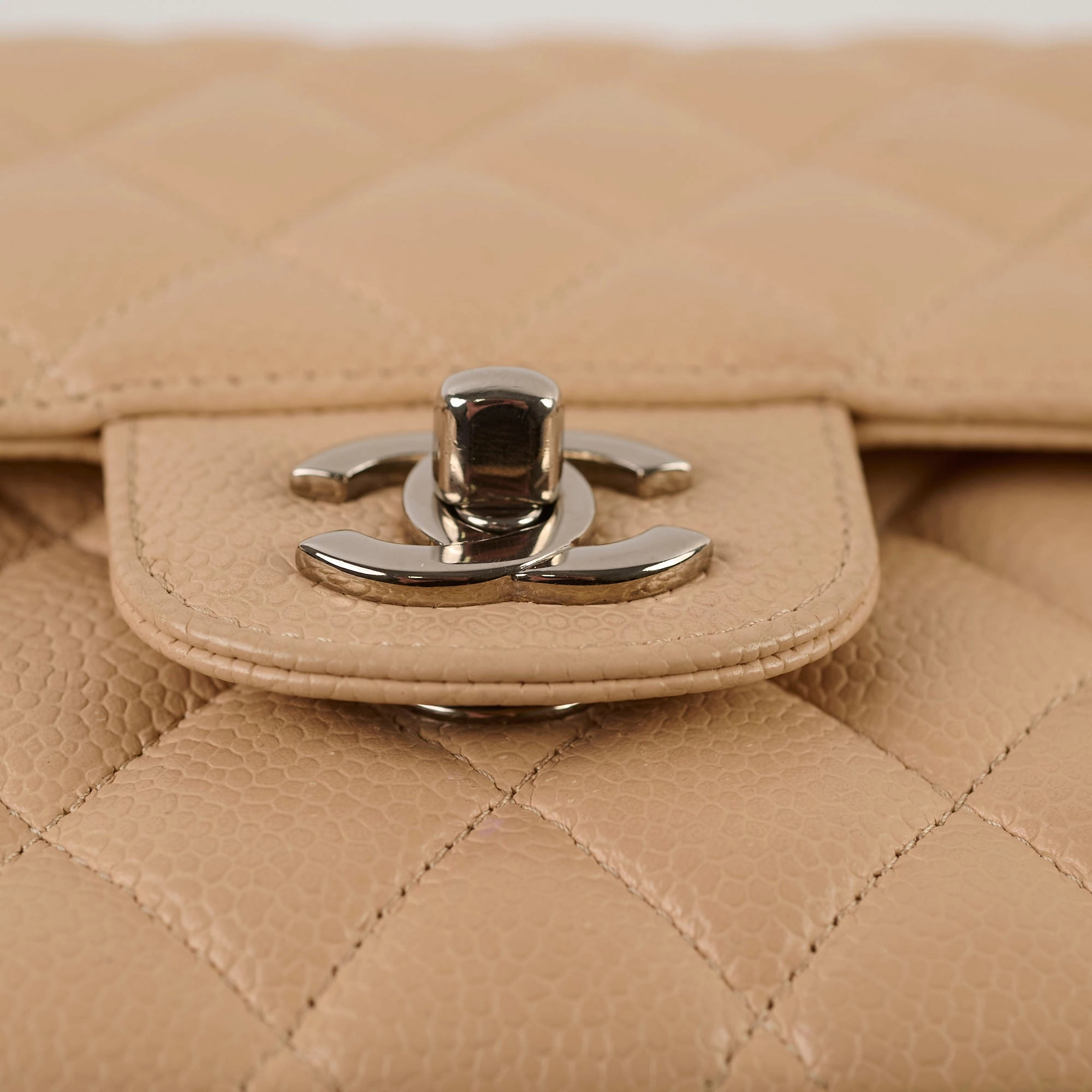 Chanel Medium/Large Double Classic Flap Beige