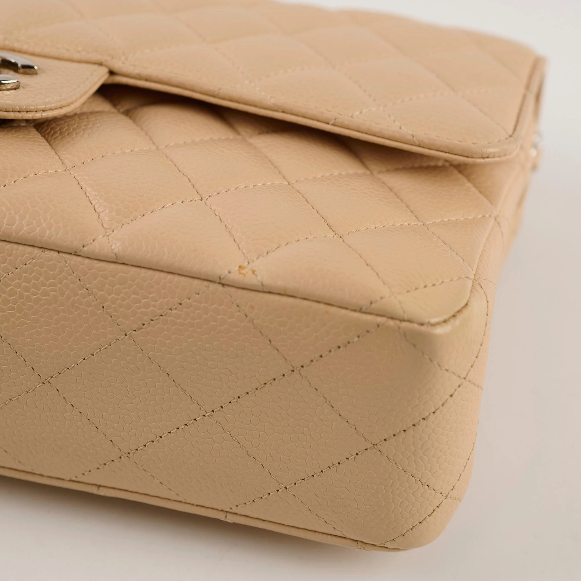 Chanel Medium/Large Double Classic Flap Beige