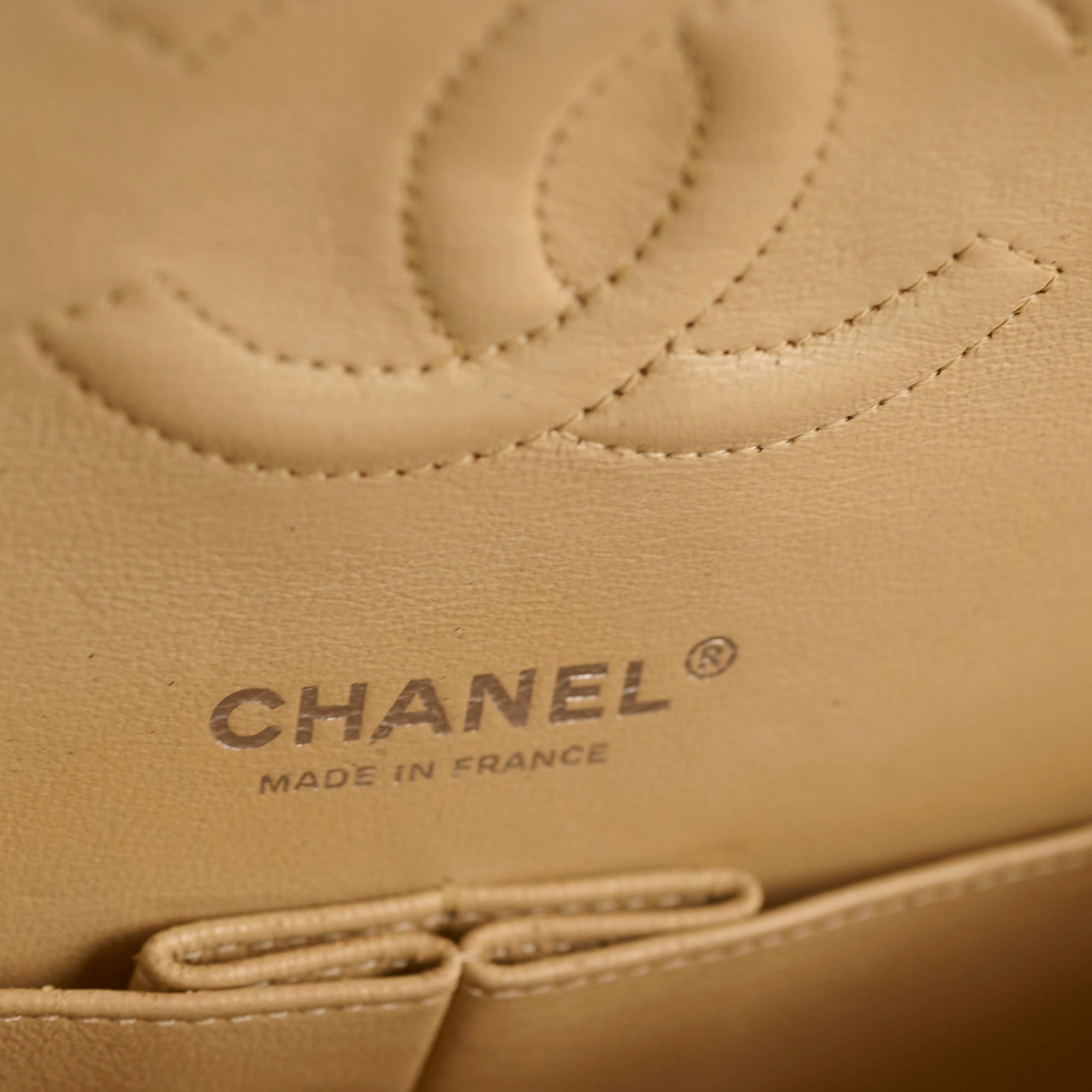 Chanel Medium/Large Double Classic Flap Beige