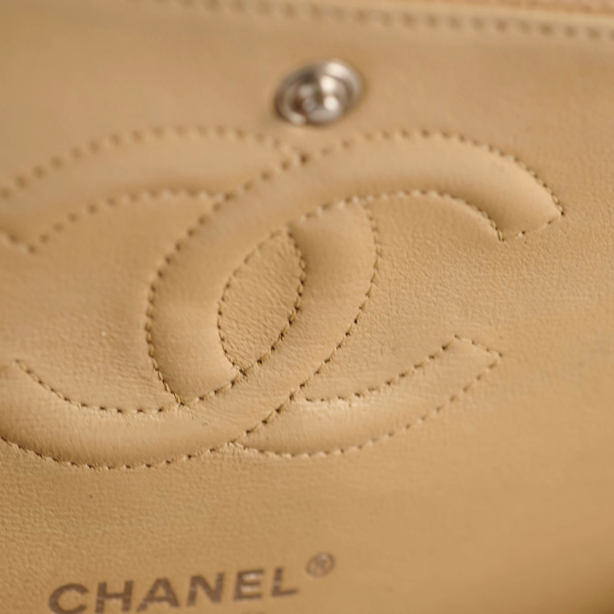 Chanel Medium/Large Double Classic Flap Beige