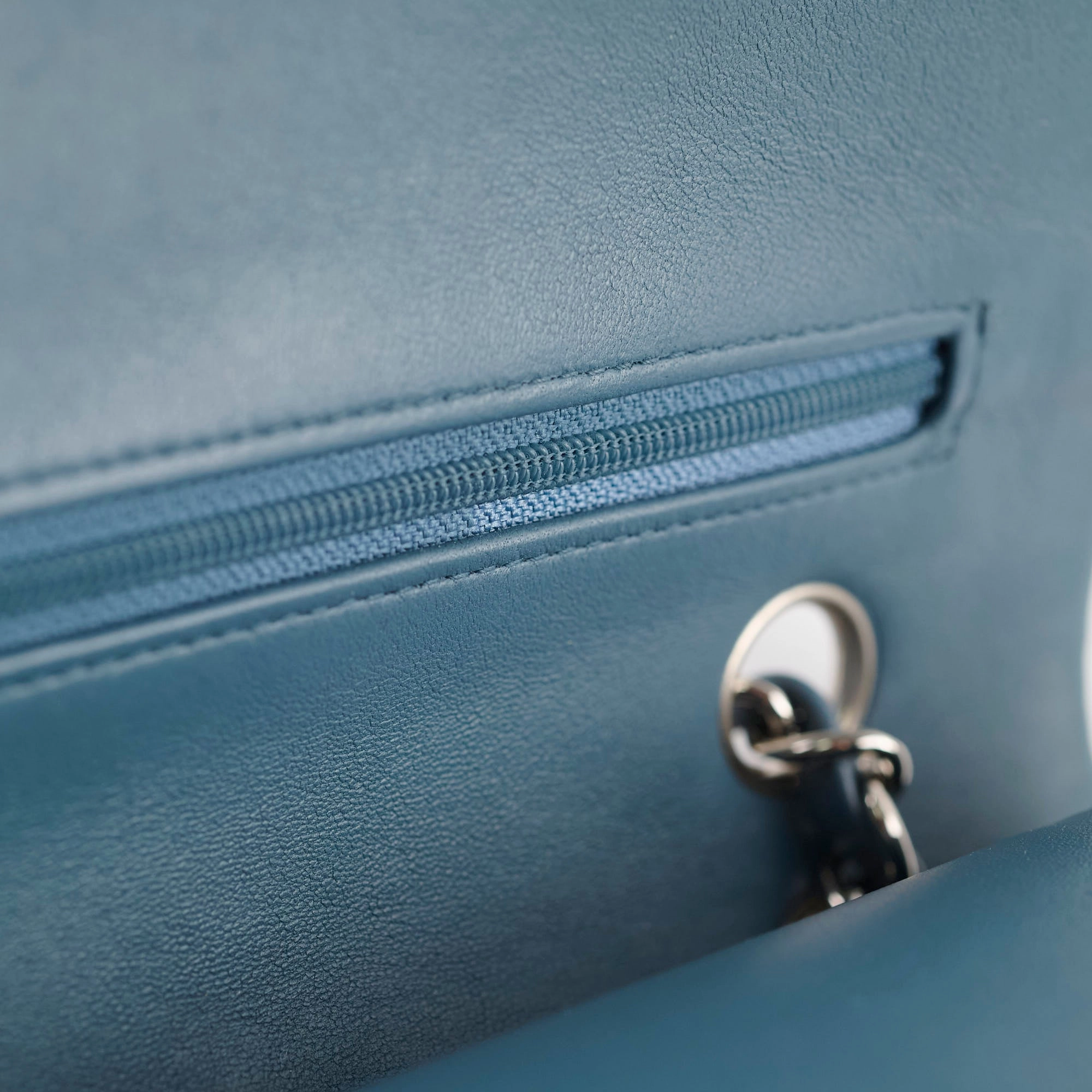 Chanel Medium/Large Double Classic Flap Blue