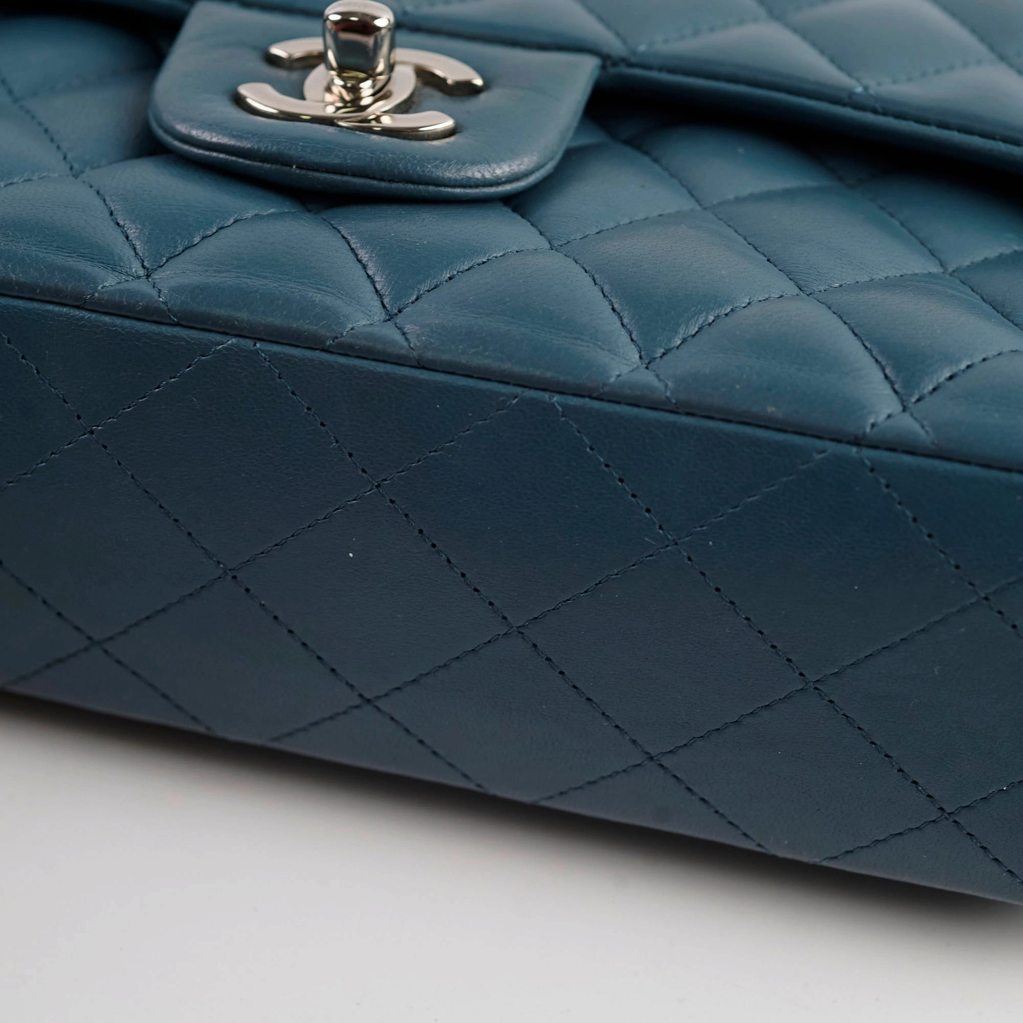 Chanel Medium/Large Double Classic Flap Blue