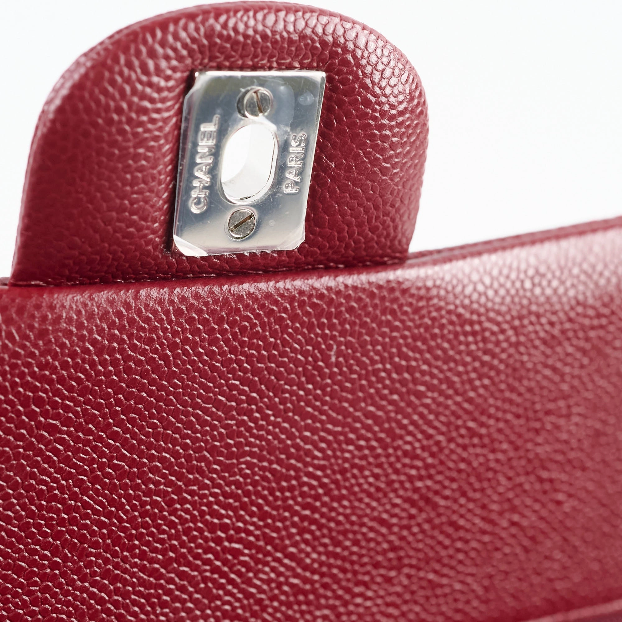 Chanel Medium M/L Caviar Classic Flap Red