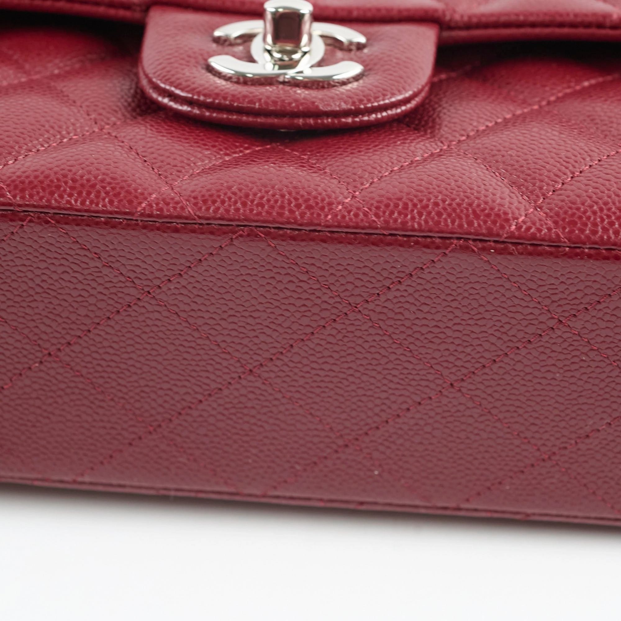 Chanel Medium M/L Caviar Classic Flap Red