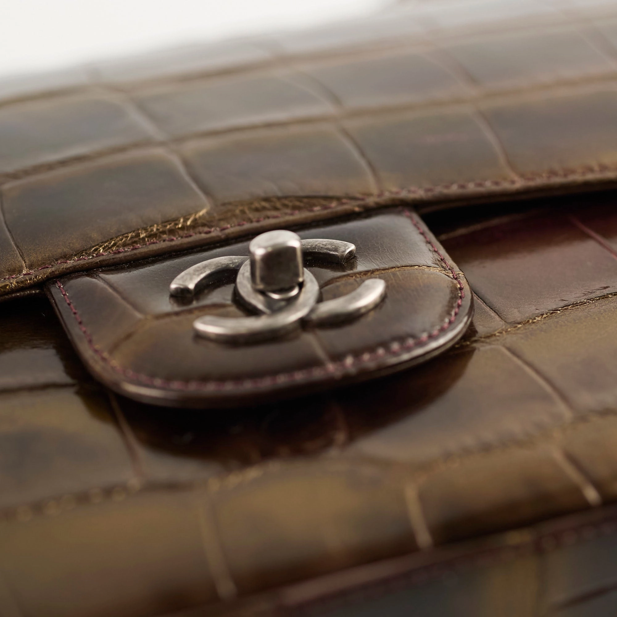 Chanel Metallic Aligator Jumbo 14 Series
