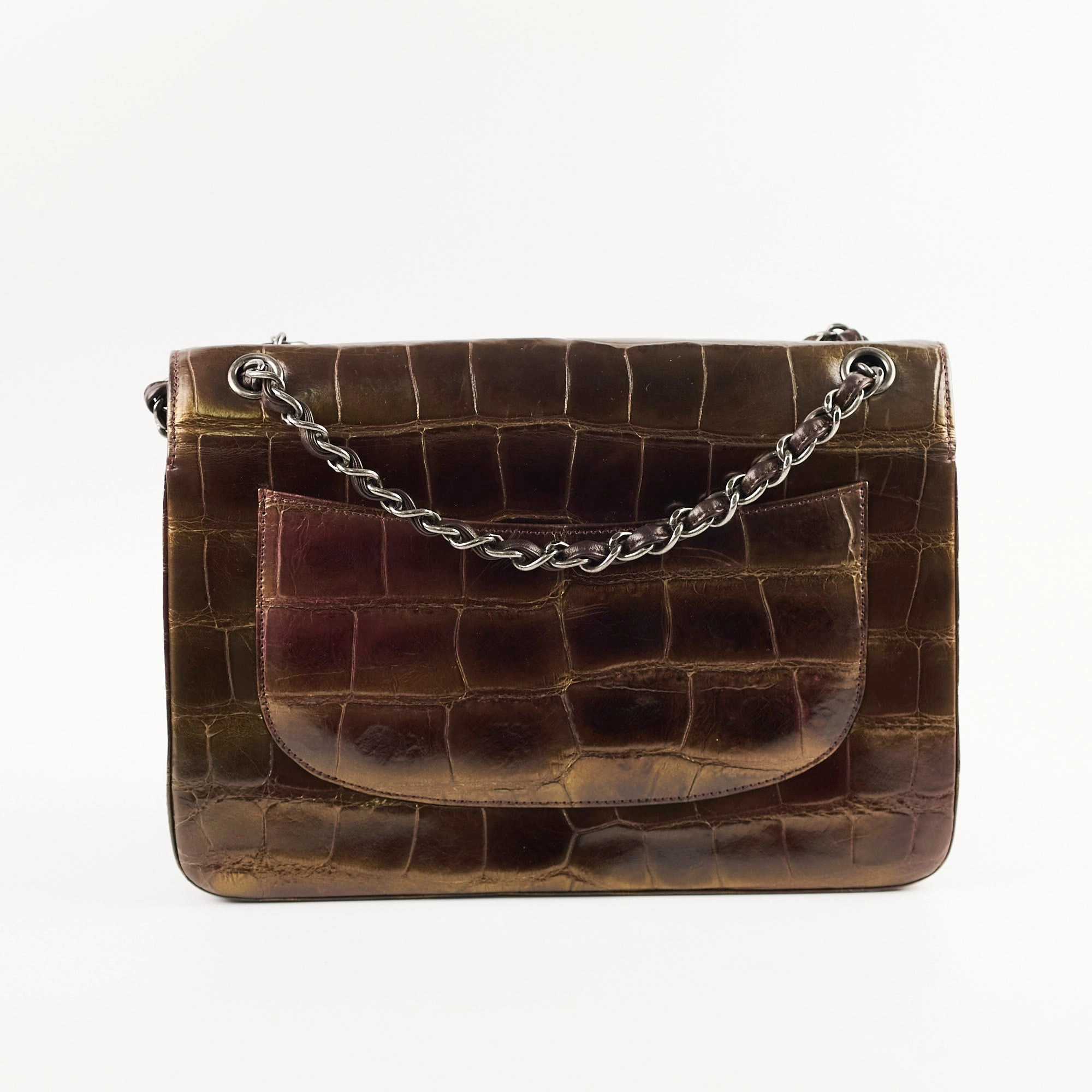 Chanel Metallic Aligator Jumbo 14 Series