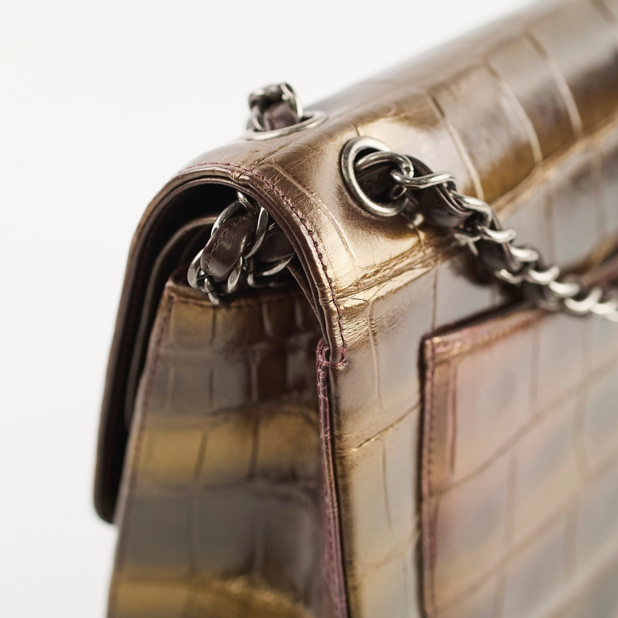 Chanel Metallic Aligator Jumbo 14 Series