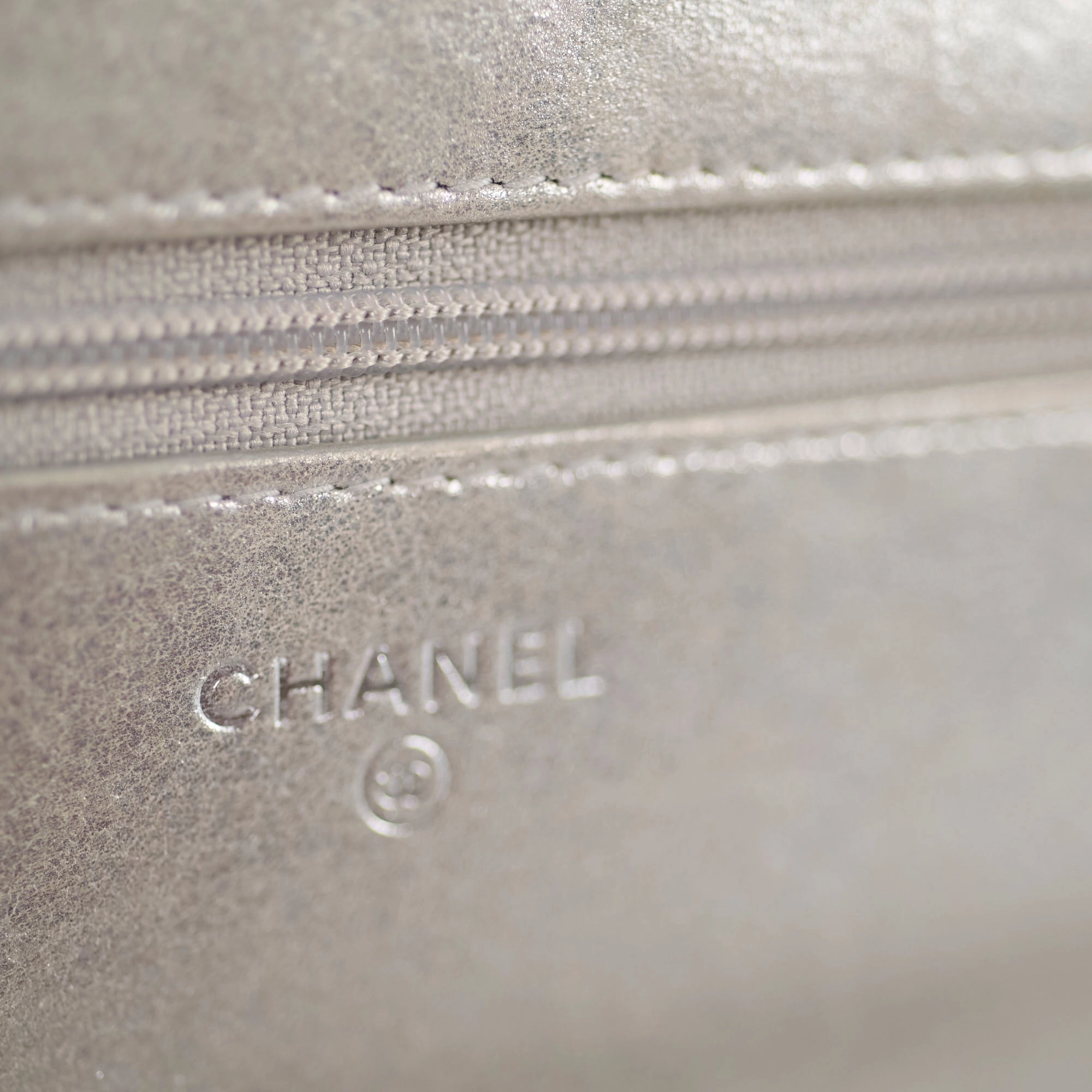 Chanel Metallic Chevron Wallet On Chain WOC Series 22 Series 22