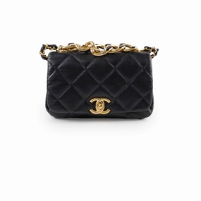 Chanel Mini Flap Bag with Top Handle Black 22A Microchipped