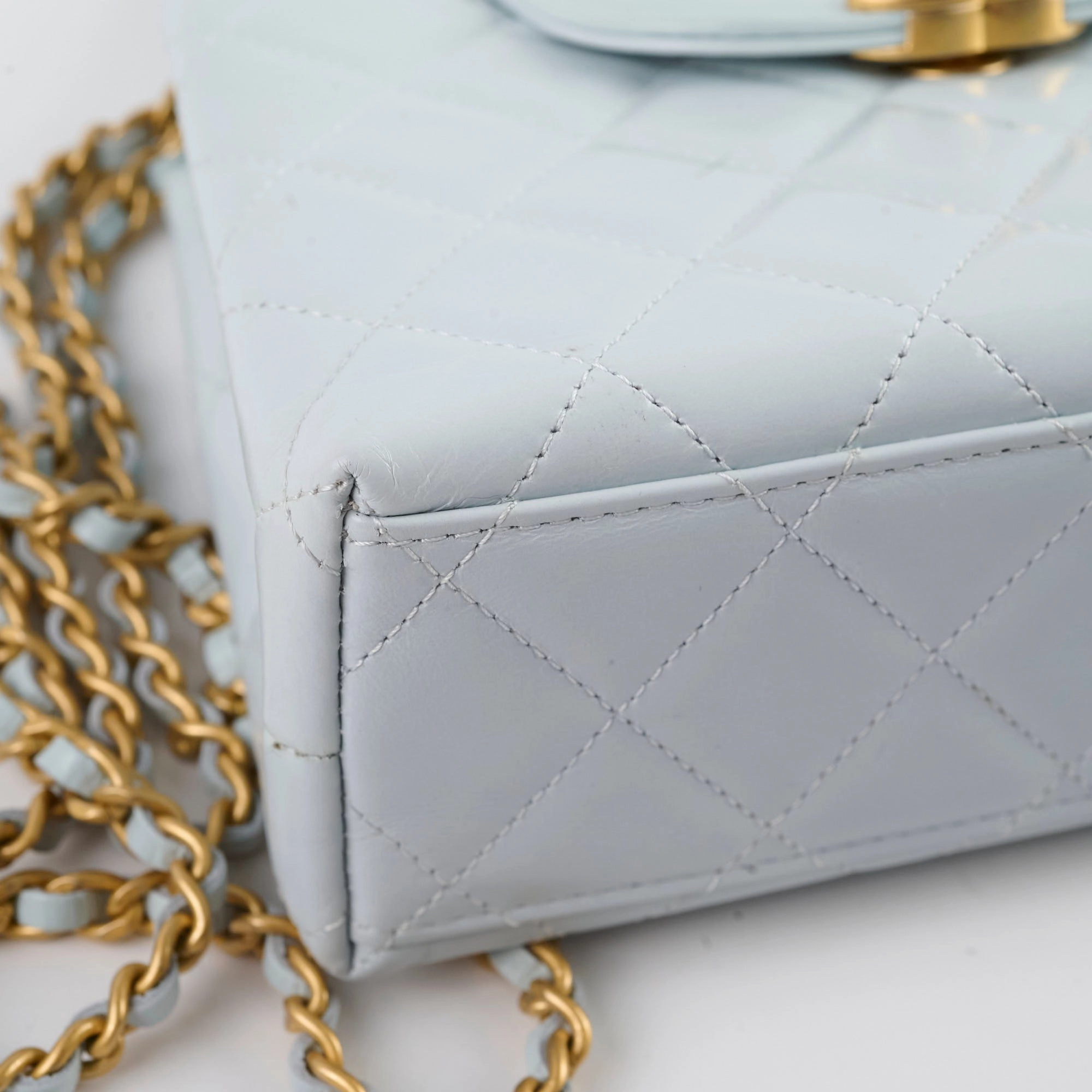 Chanel Mini Kelly Blue Calfskin Microchipped