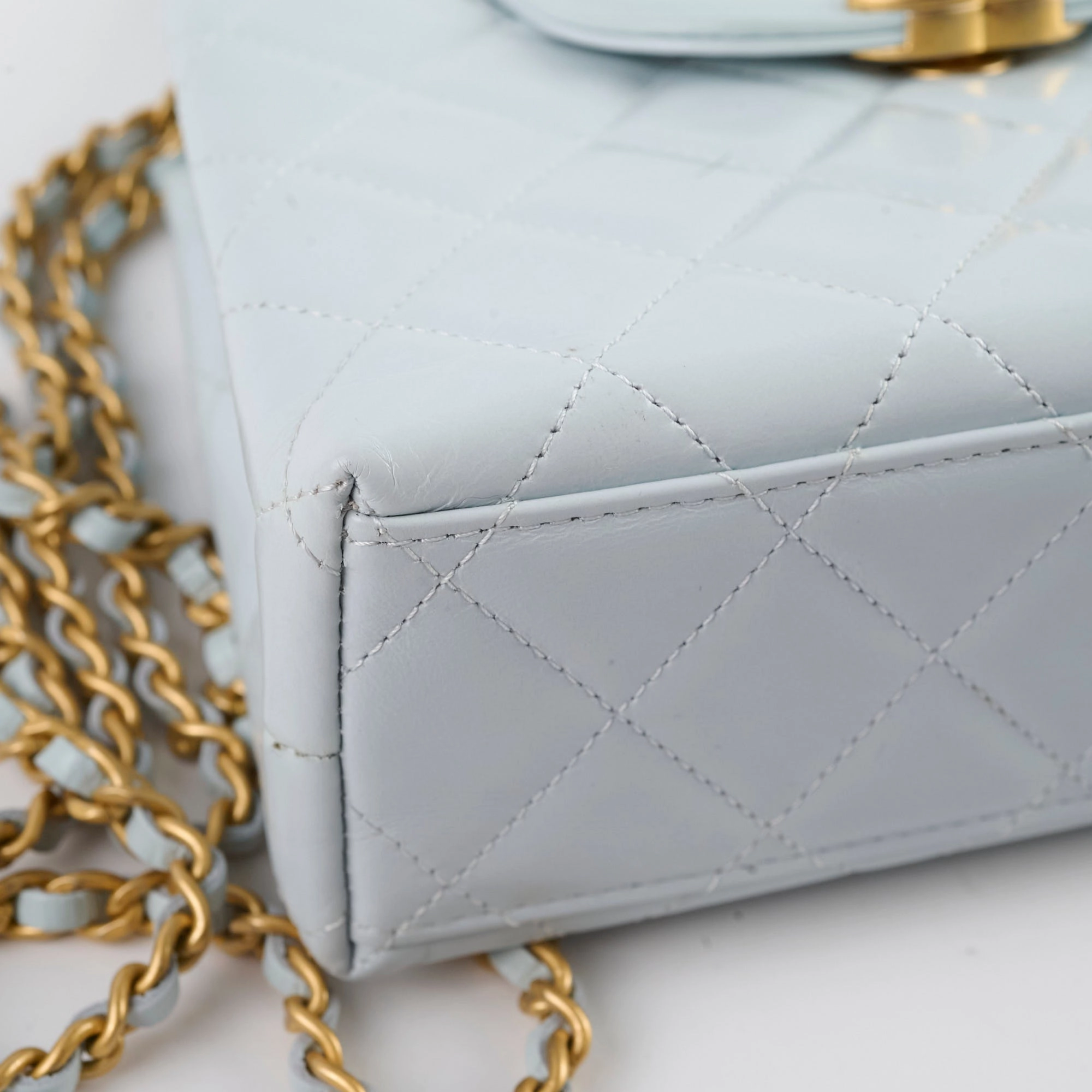 Chanel Mini Kelly Blue Calfskin Microchipped