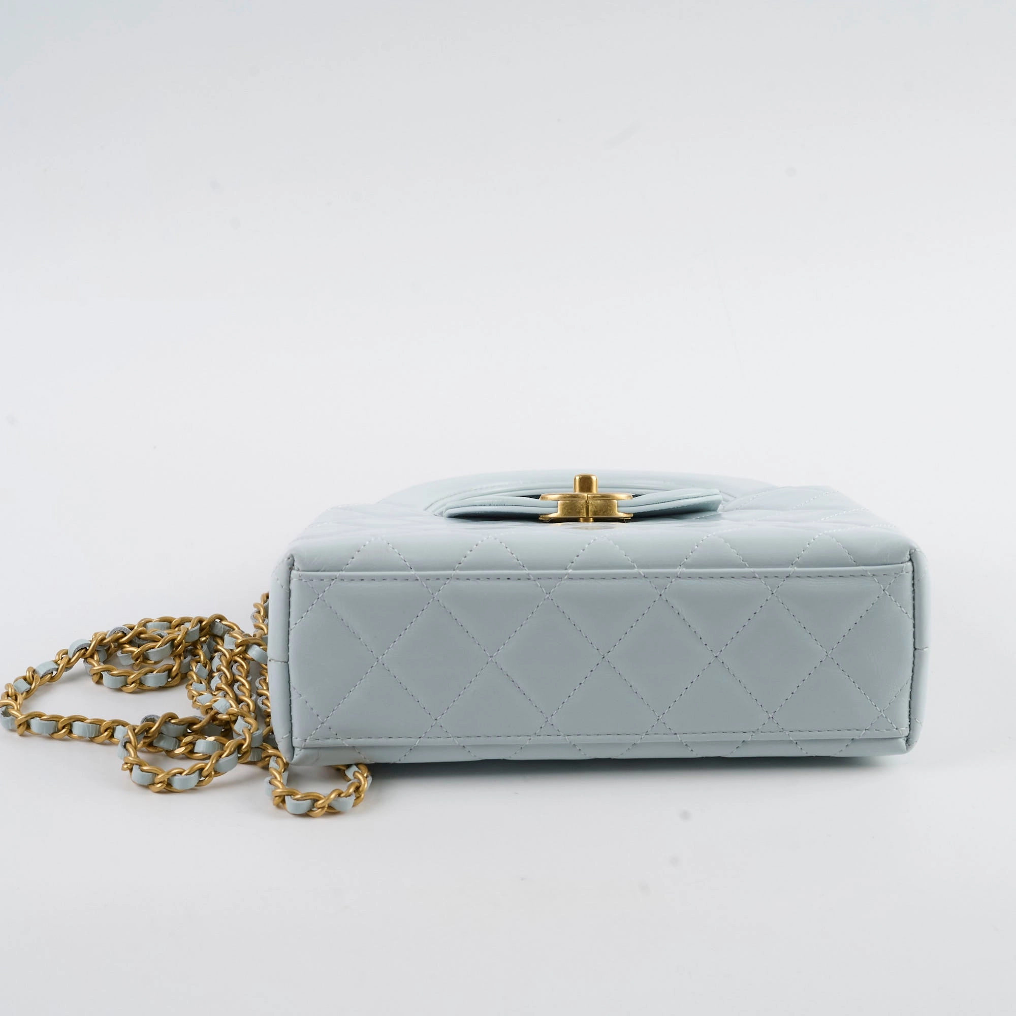 Chanel Mini Kelly Blue Calfskin Microchipped