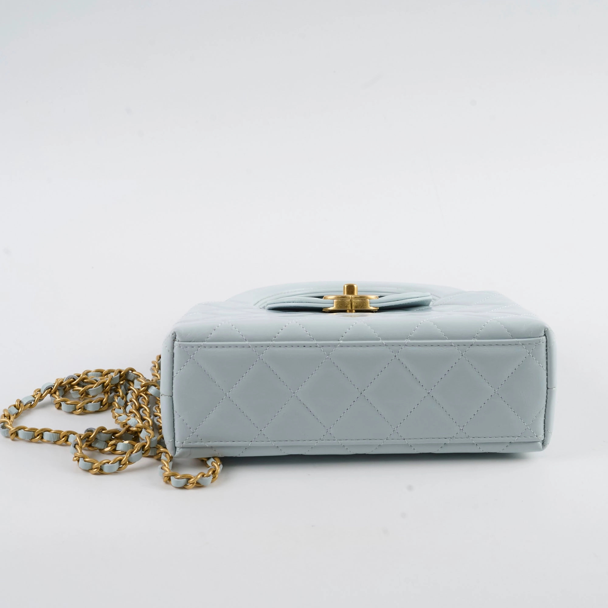 Chanel Mini Kelly Blue Calfskin Microchipped