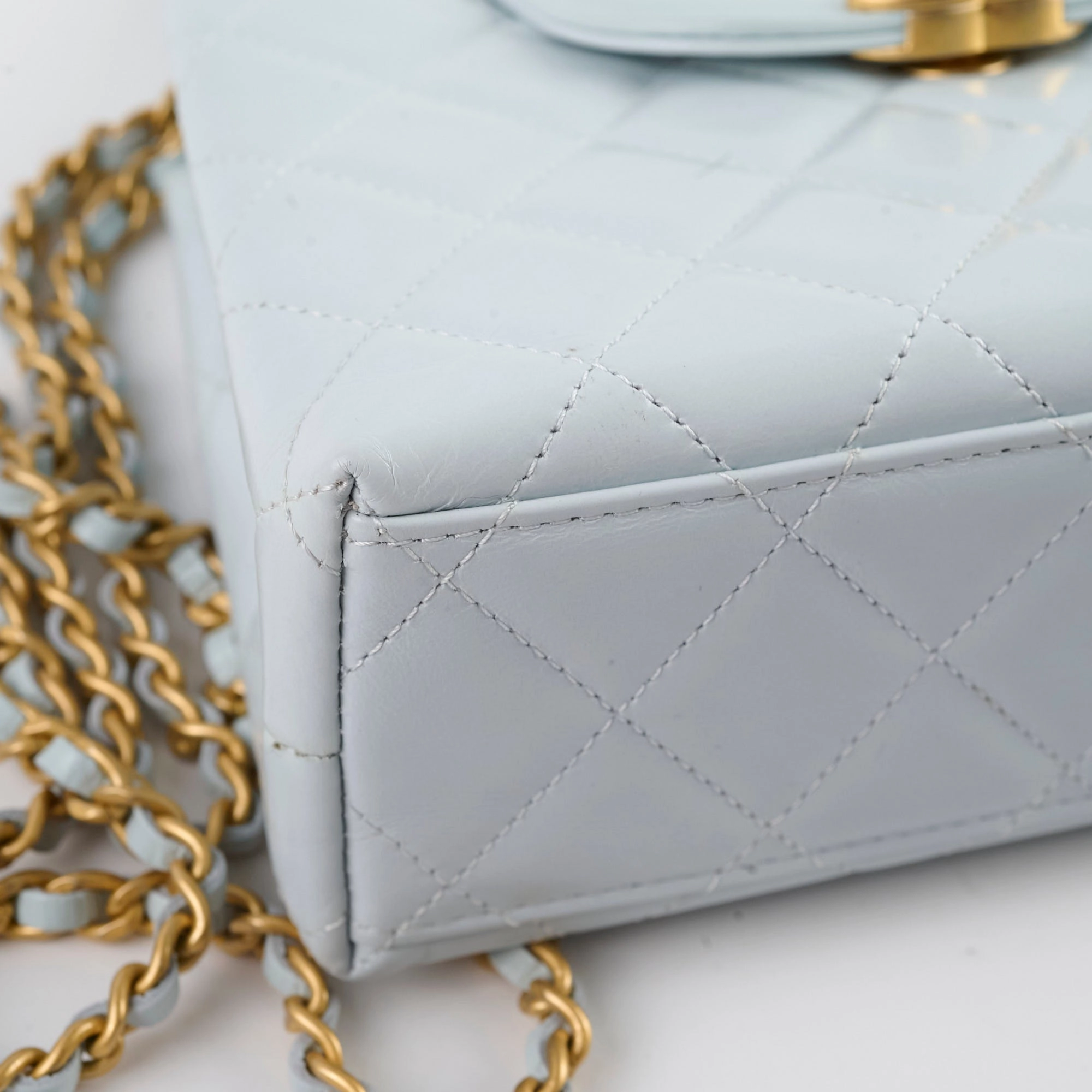 Chanel Mini Kelly Blue Calfskin Microchipped