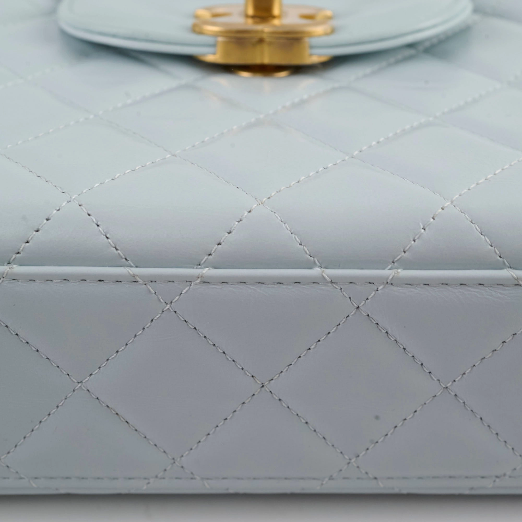 Chanel Mini Kelly Blue Calfskin Microchipped