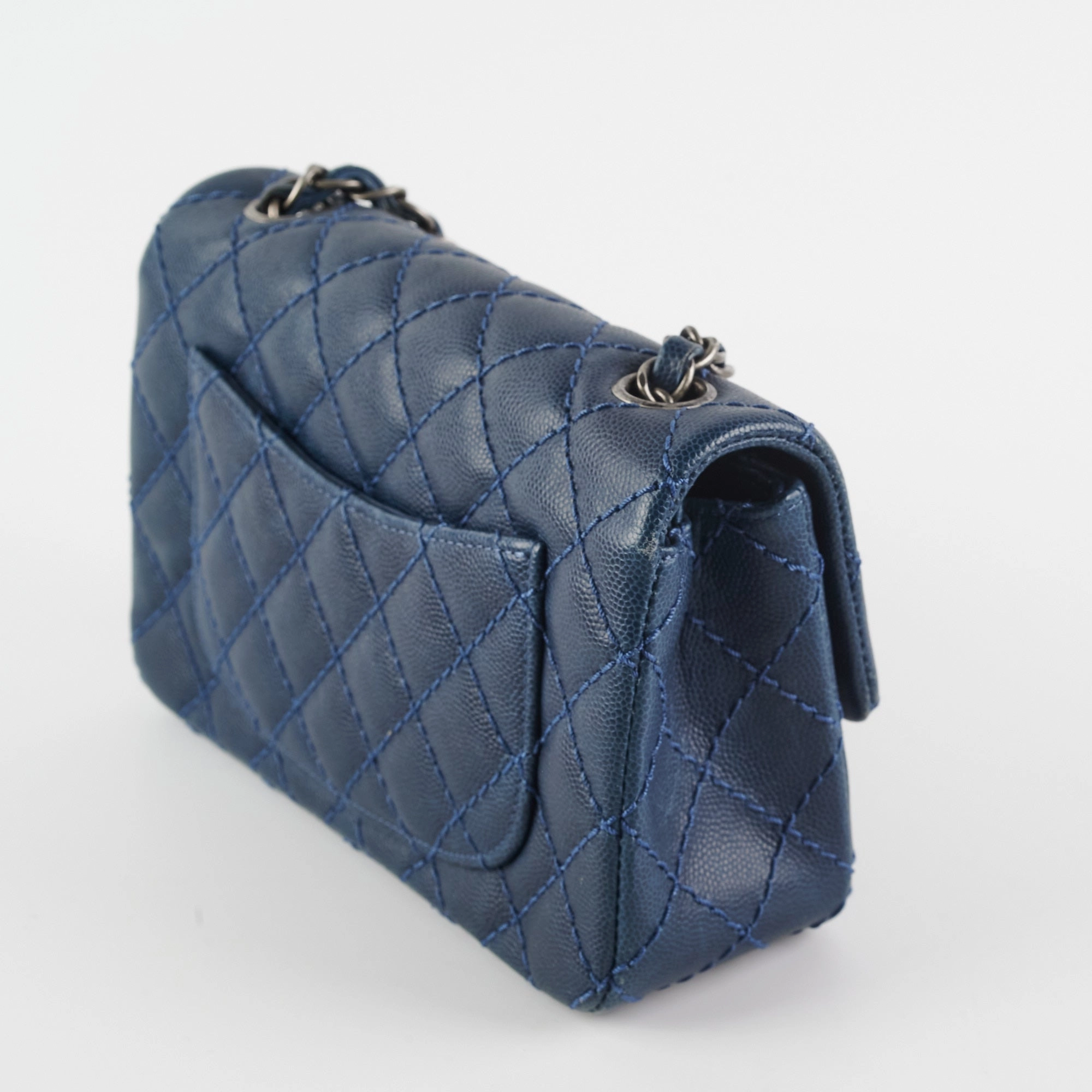 Chanel Mini Rectangular Blue Caviar