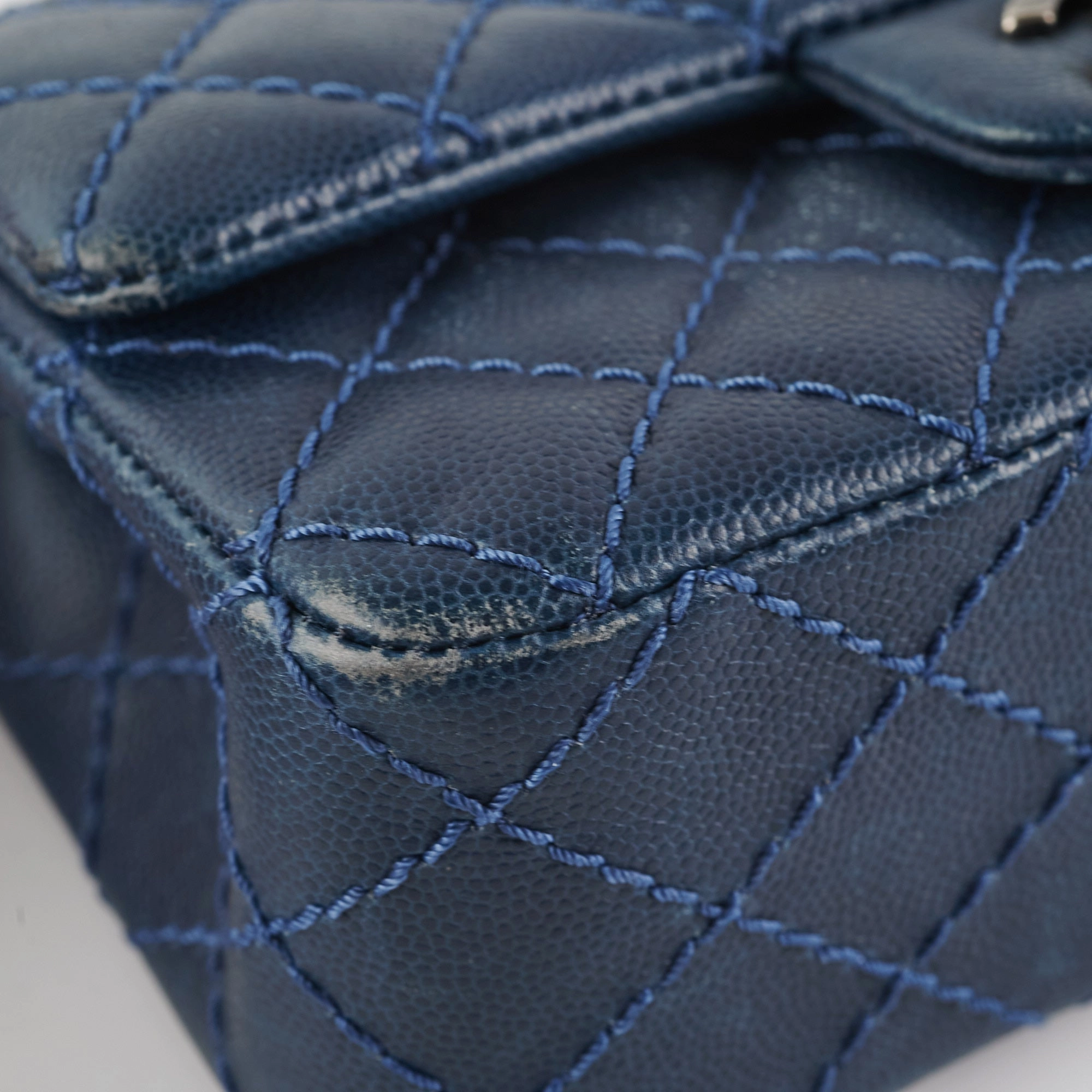Chanel Mini Rectangular Blue Caviar