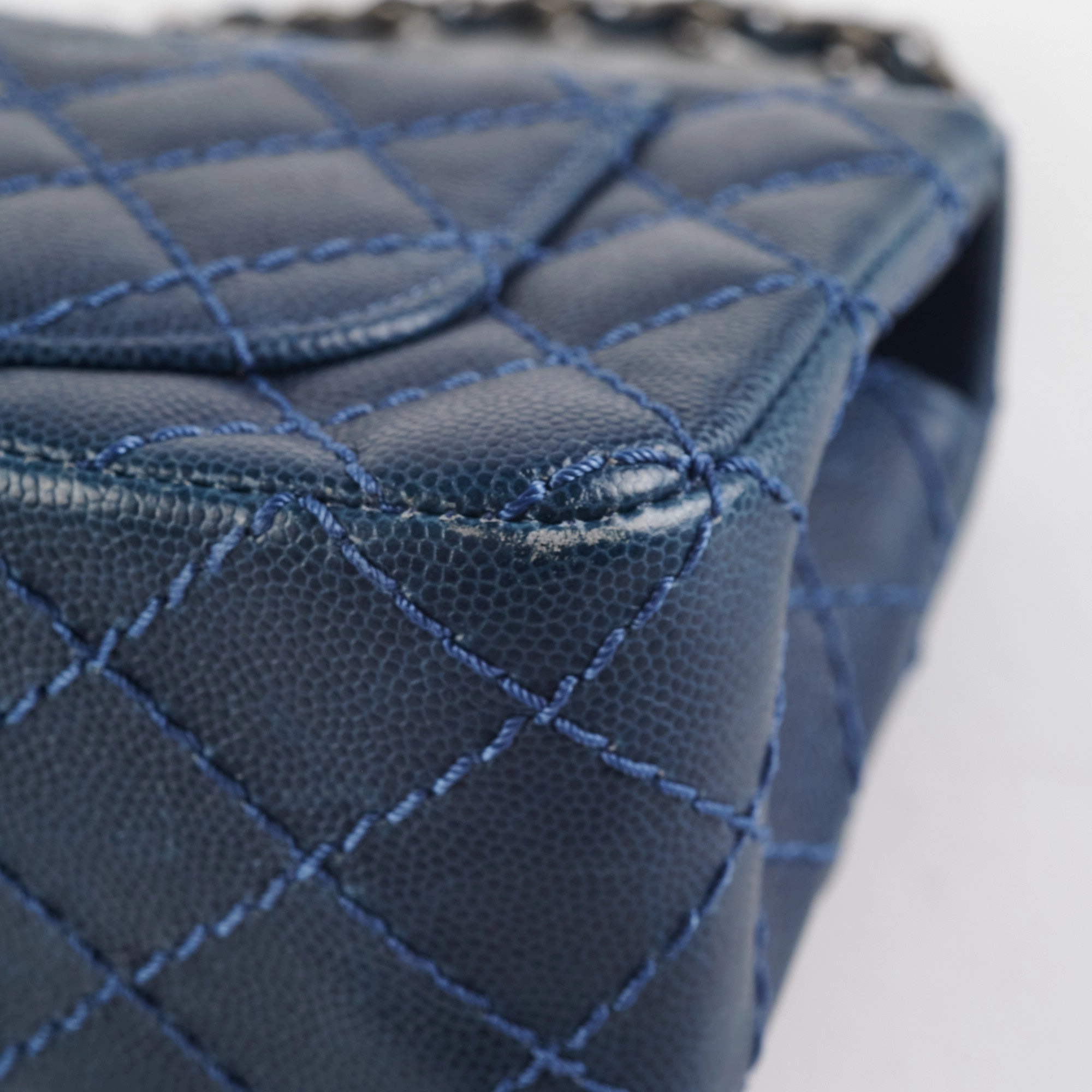Chanel Mini Rectangular Blue Caviar