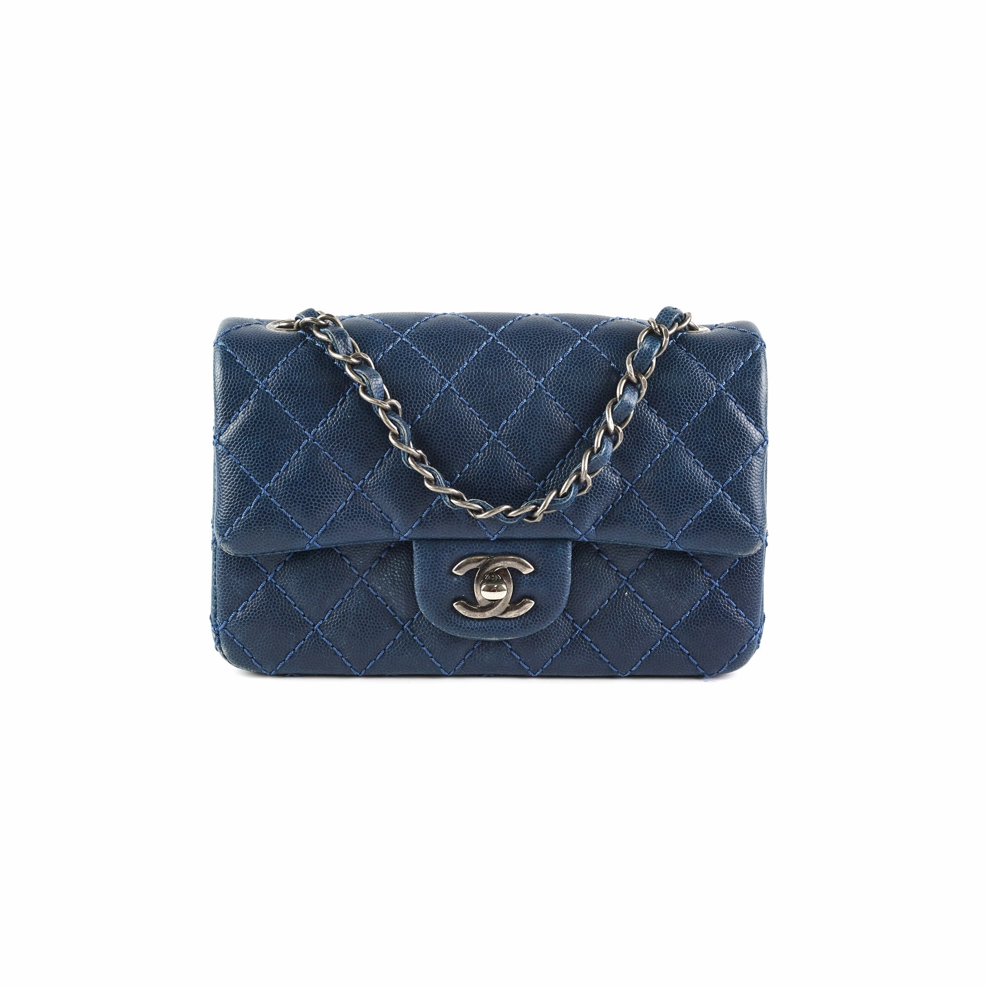 Chanel Mini Rectangular Blue Caviar