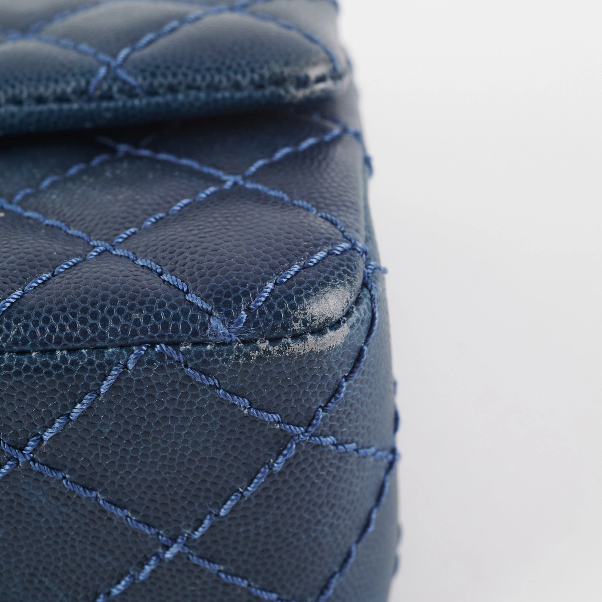 Chanel Mini Rectangular Blue Caviar