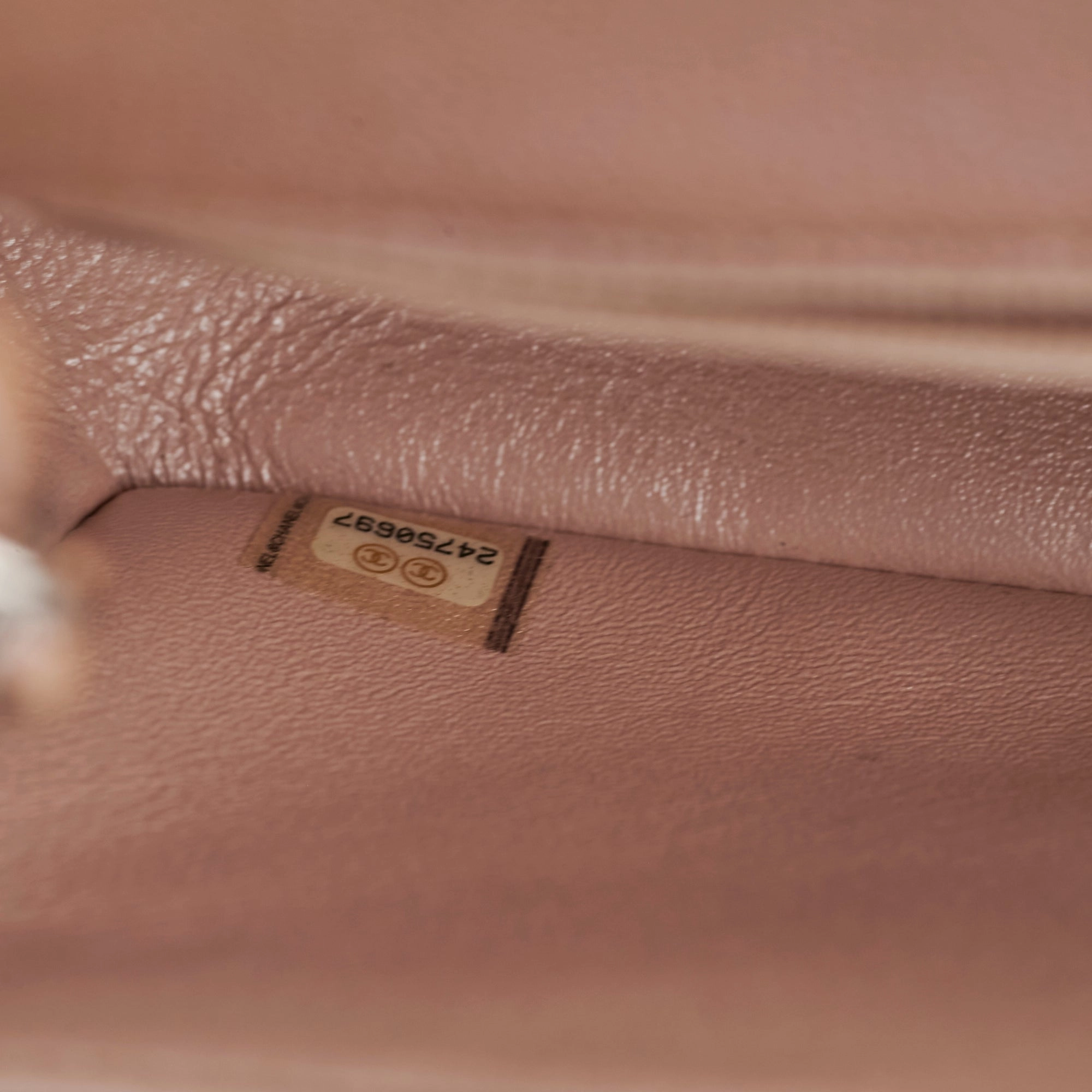 Chanel Mini Rectangular Chevron Caviar Rose Gold Iridescent