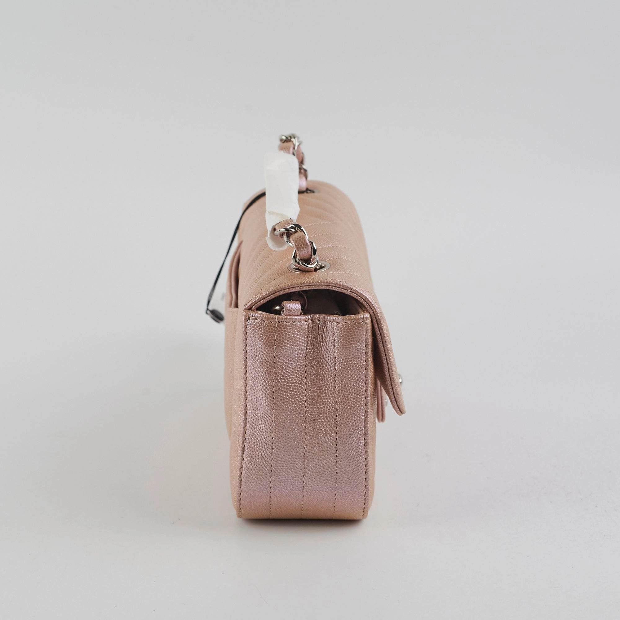 Chanel Mini Rectangular Chevron Caviar Rose Gold Iridescent