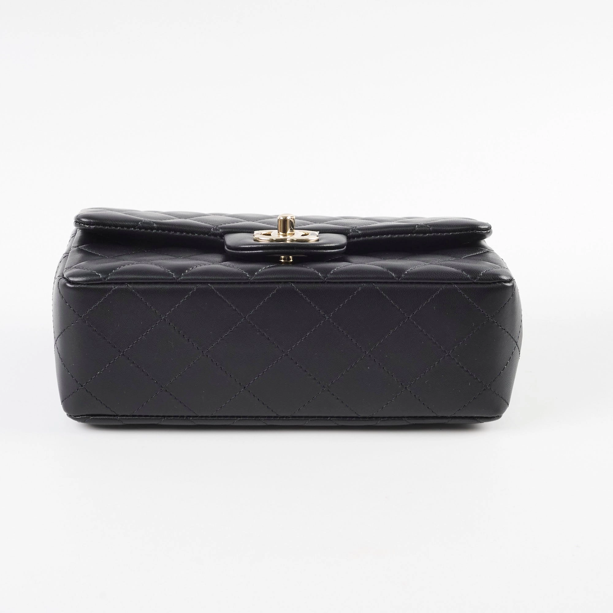 Chanel Mini Rectangular Lambskin Black Microchip