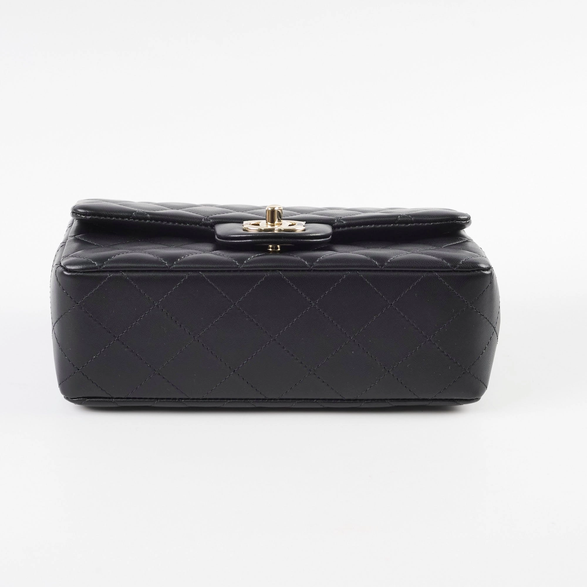 Chanel Mini Rectangular Lambskin Black Microchip