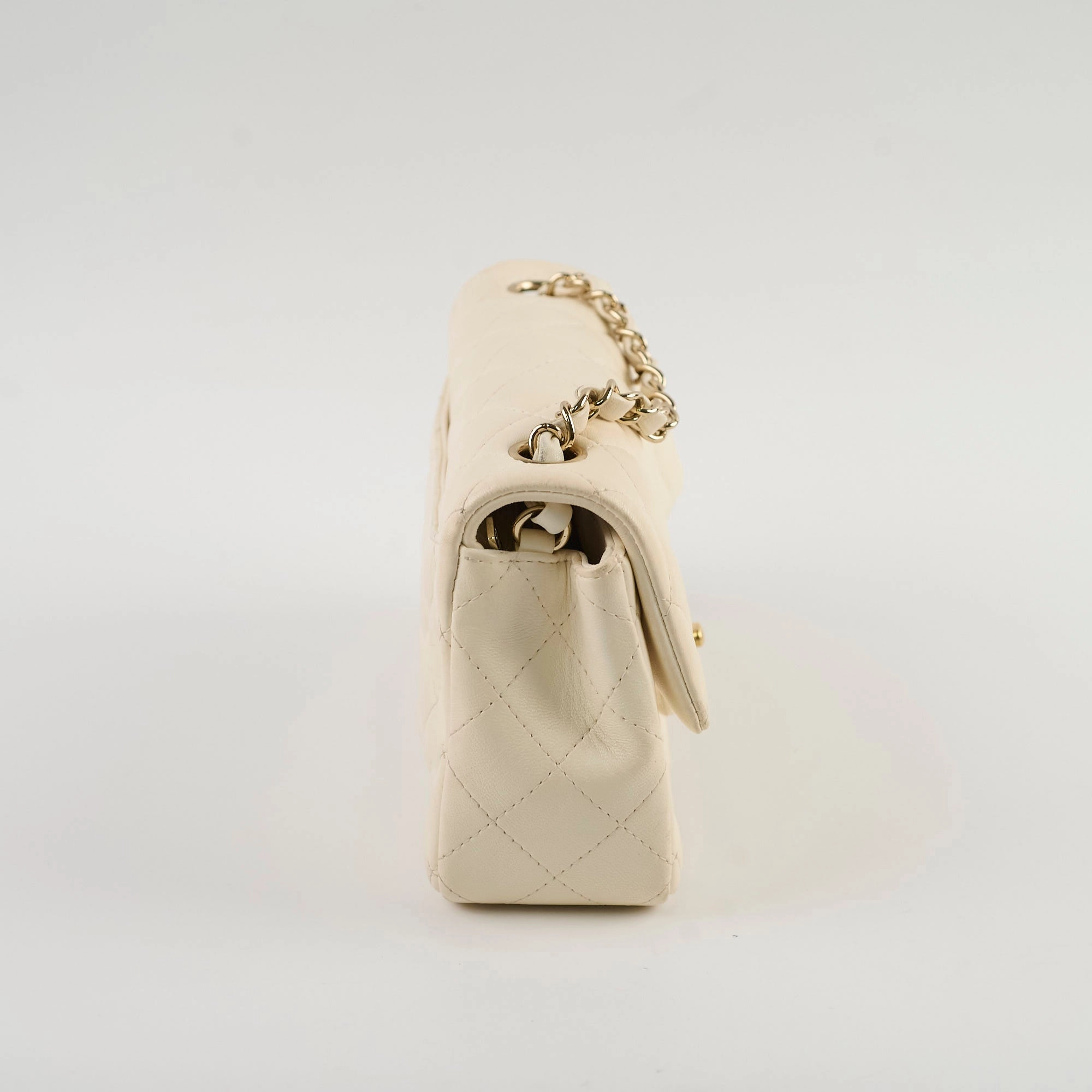 Chanel Mini Rectangular Lambskin Ivory Series Microchip