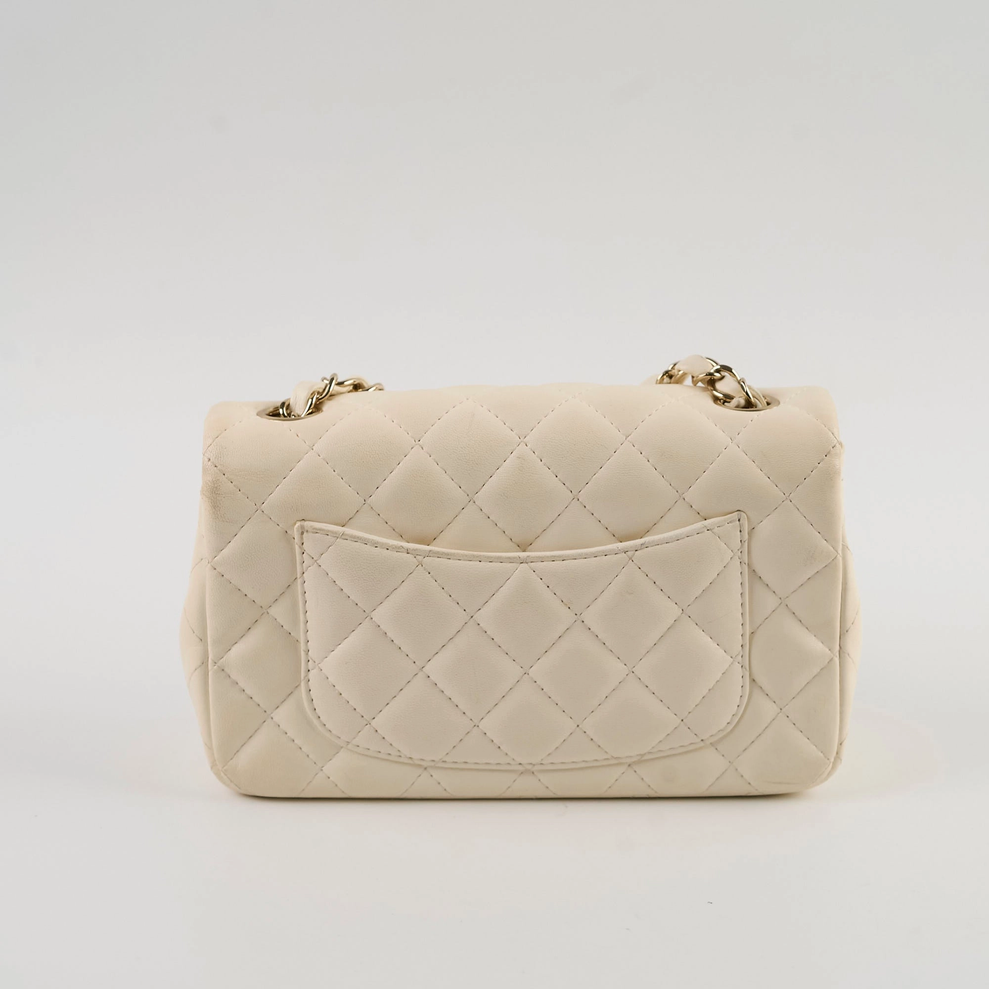 Chanel Mini Rectangular Lambskin Ivory Series Microchip