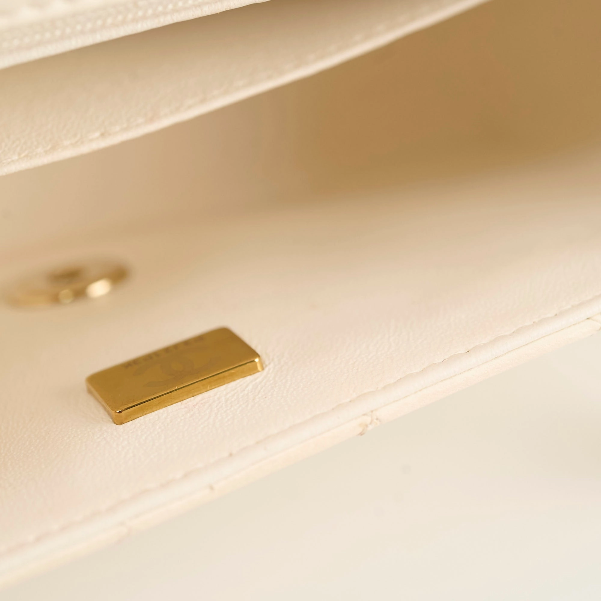 Chanel Mini Rectangular Lambskin Ivory Series Microchip