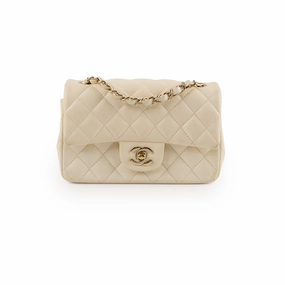 Chanel Mini Rectangular Lambskin Ivory Series Microchip