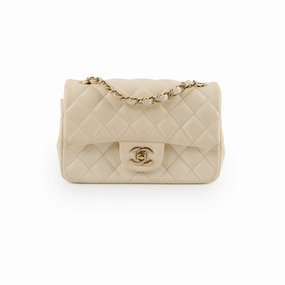 Chanel Mini Rectangular Lambskin Ivory Series Microchip