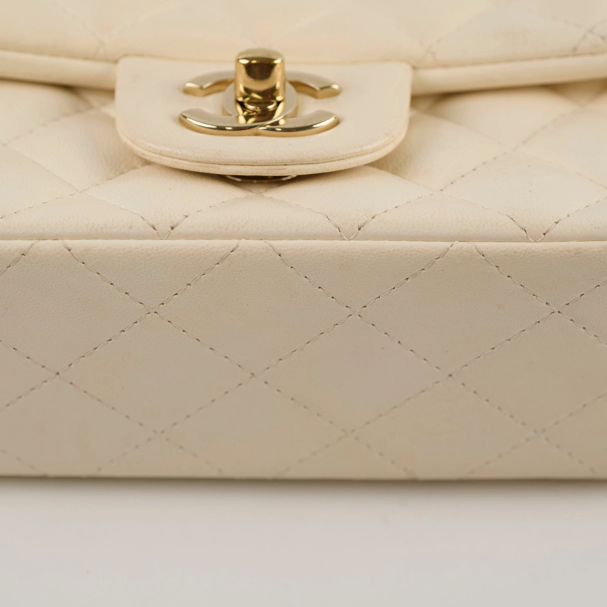 Chanel Mini Rectangular Lambskin Ivory Series Microchip