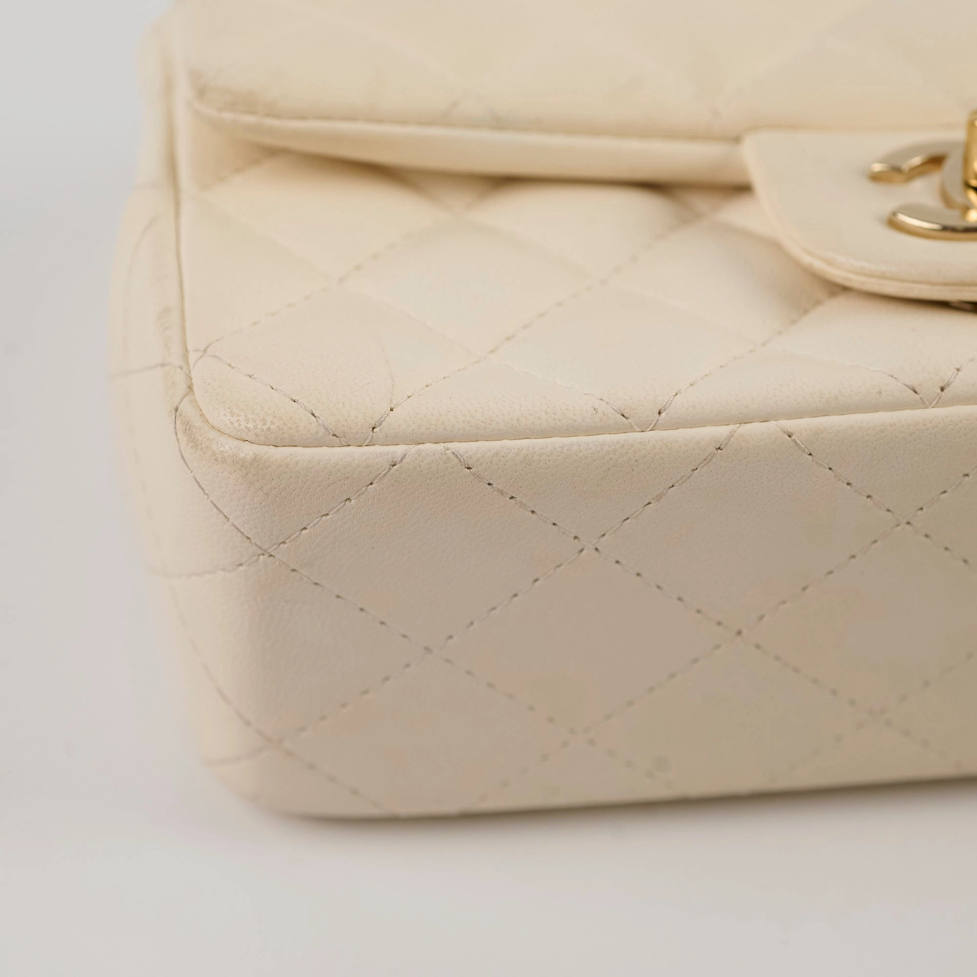Chanel Mini Rectangular Lambskin Ivory Series Microchip