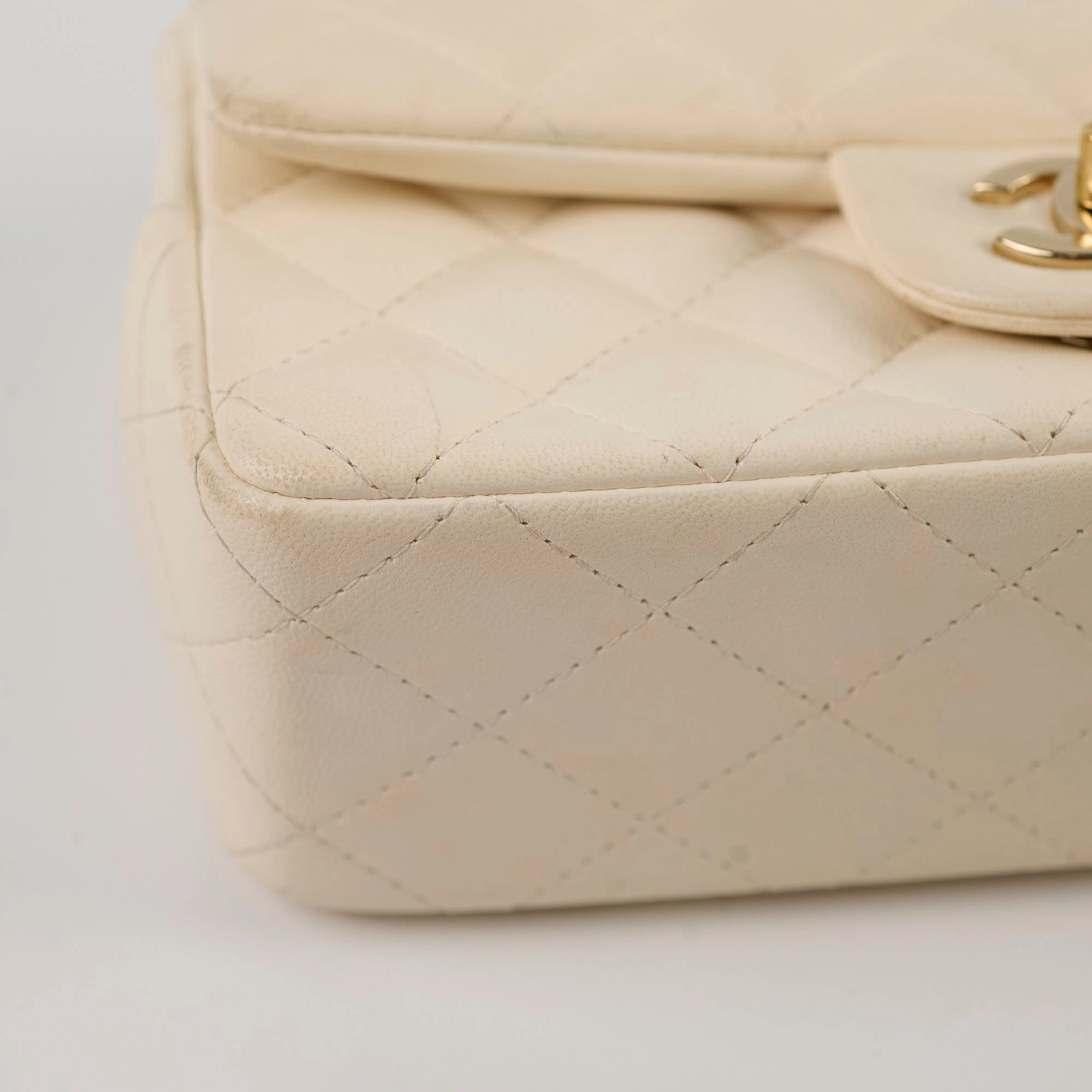 Chanel Mini Rectangular Lambskin Ivory Series Microchip