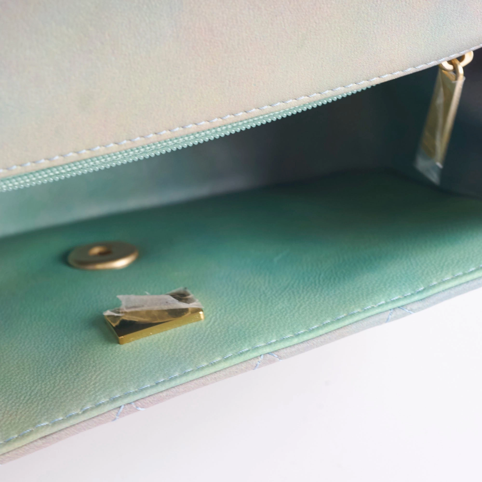 Chanel Mini Rectangular LambskinTop Handle Ombre Green - Microchip
