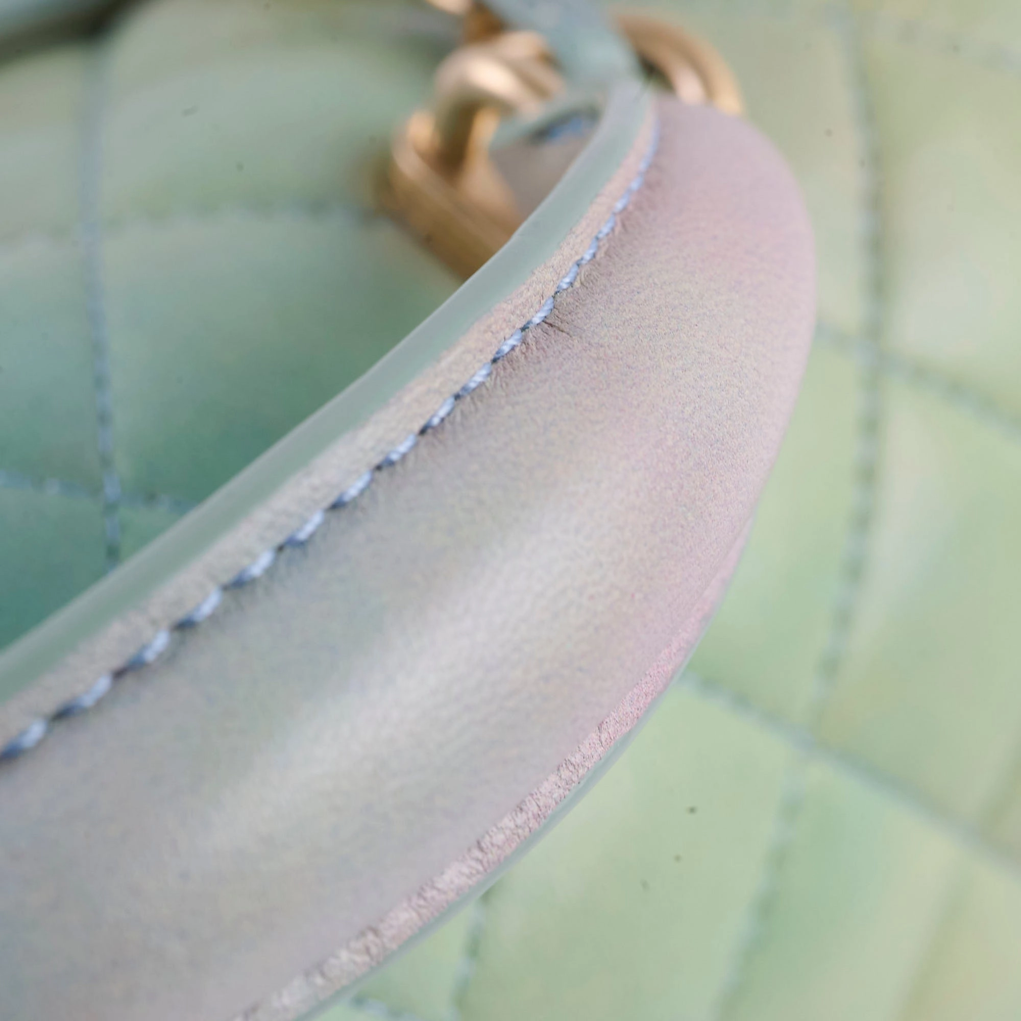 Chanel Mini Rectangular LambskinTop Handle Ombre Green - Microchip