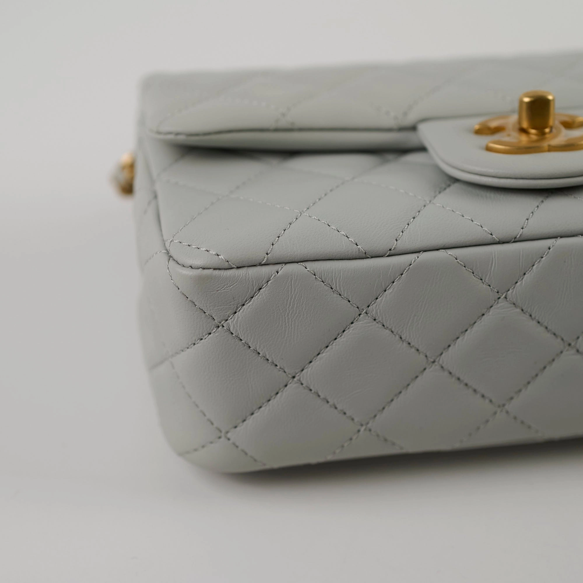 Chanel Mini Rectangular Pearl Crush Light Grey
